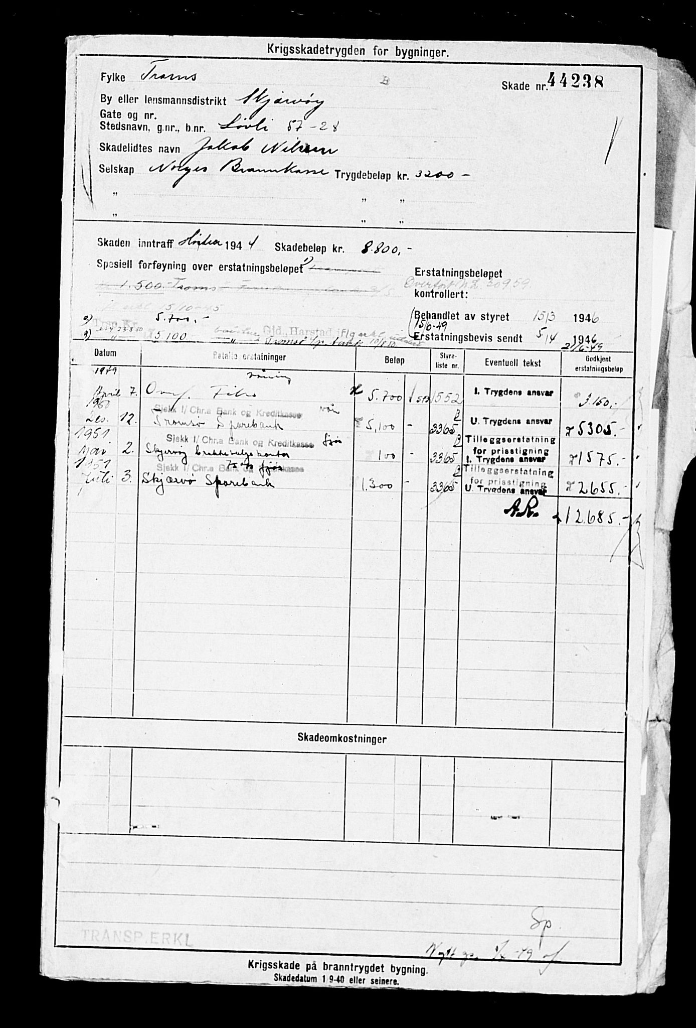 Krigsskadetrygdene for bygninger og løsøre, AV/RA-S-1548/V/L0014: --, 1940-1945, s. 26