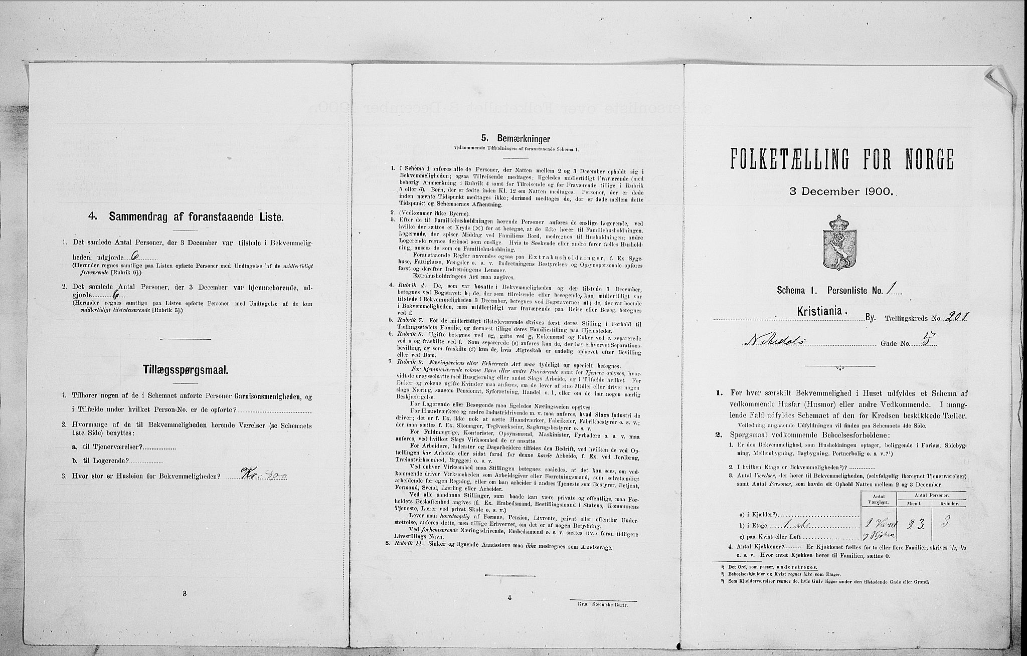 SAO, Folketelling 1900 for 0301 Kristiania kjøpstad, 1900, s. 64479