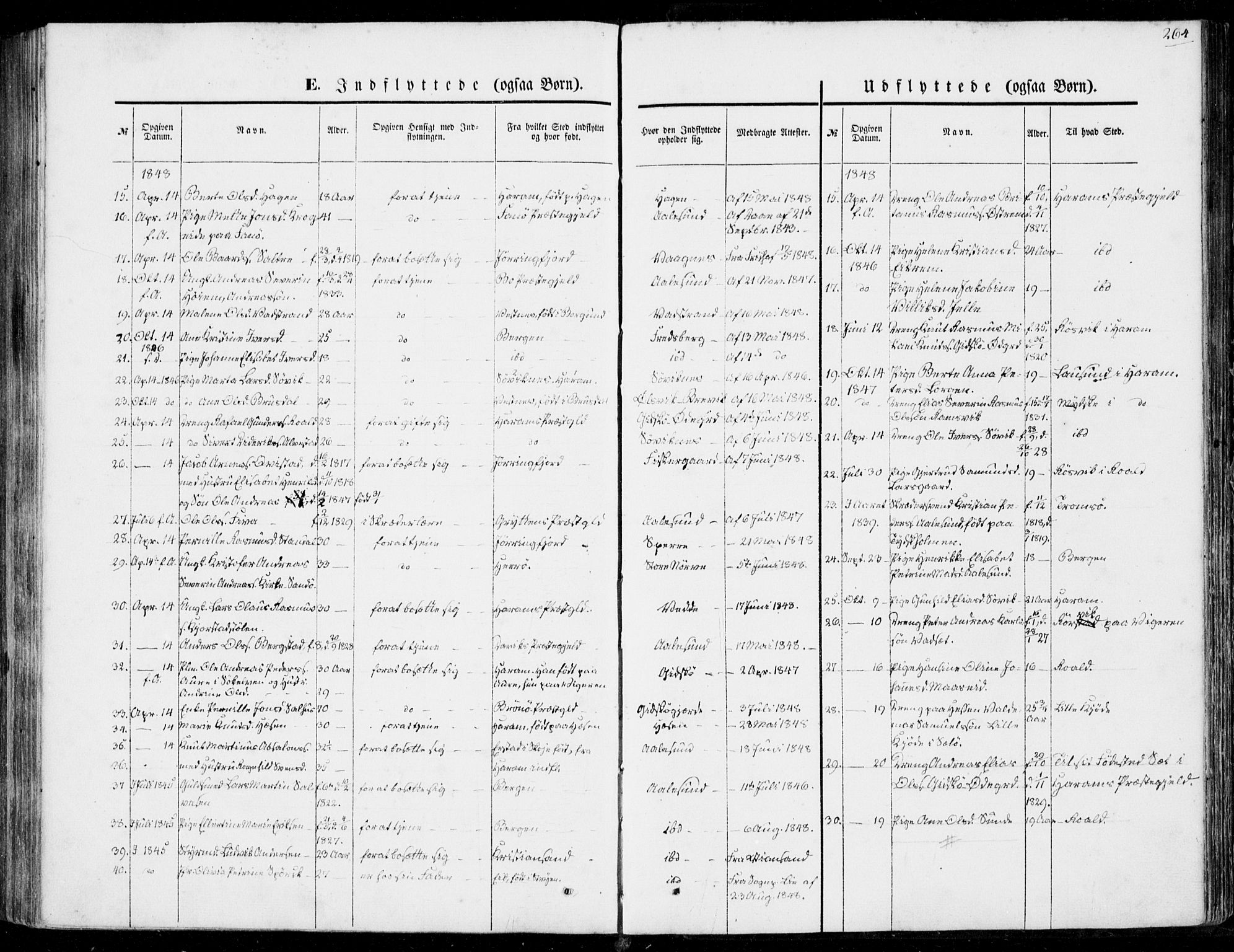 Ministerialprotokoller, klokkerbøker og fødselsregistre - Møre og Romsdal, AV/SAT-A-1454/528/L0397: Ministerialbok nr. 528A08, 1848-1858, s. 264