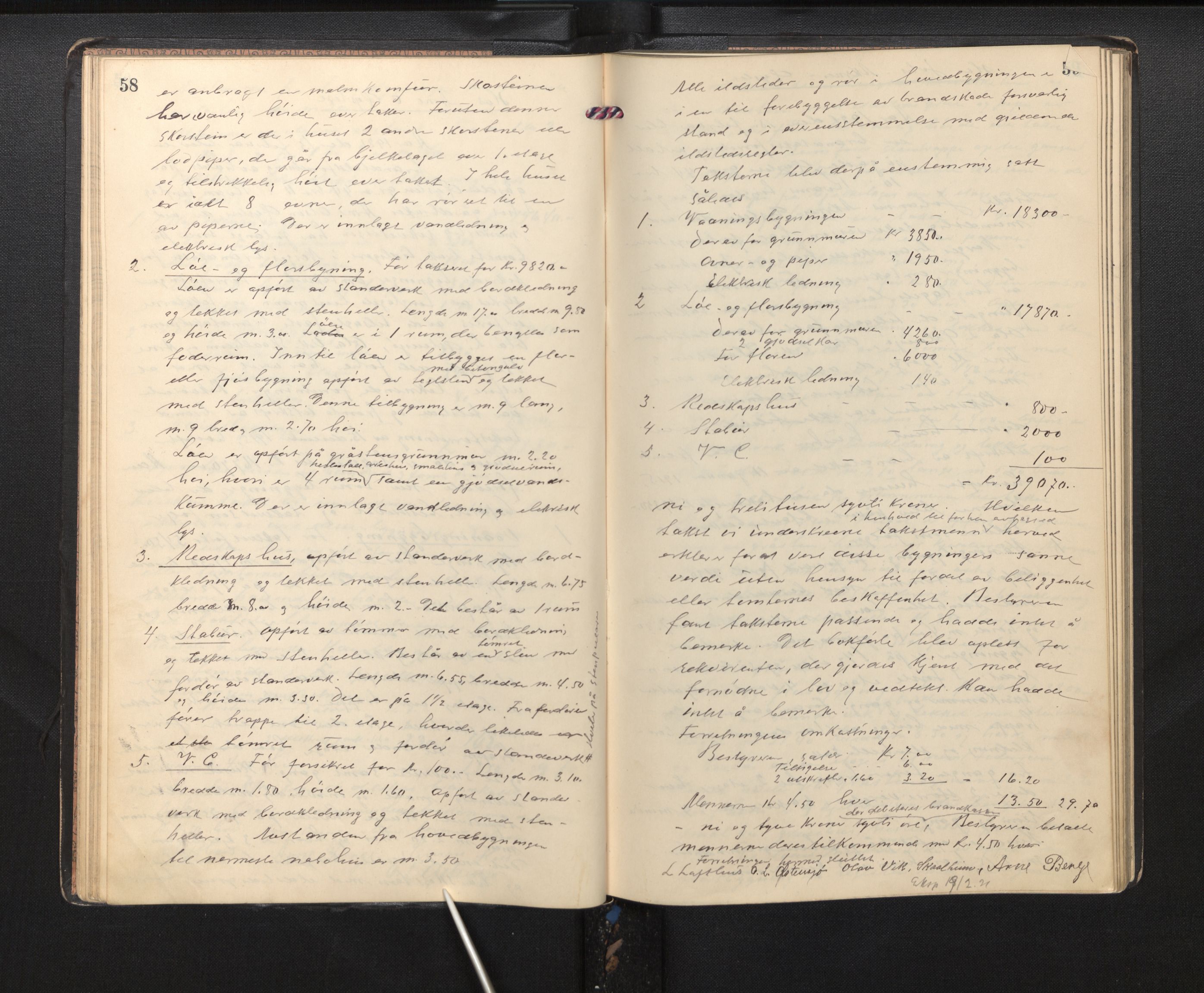 Lensmannen i Kvam, AV/SAB-A-33201/0012/L0003: Branntakstprotokoll, 1919-1941, s. 58-59