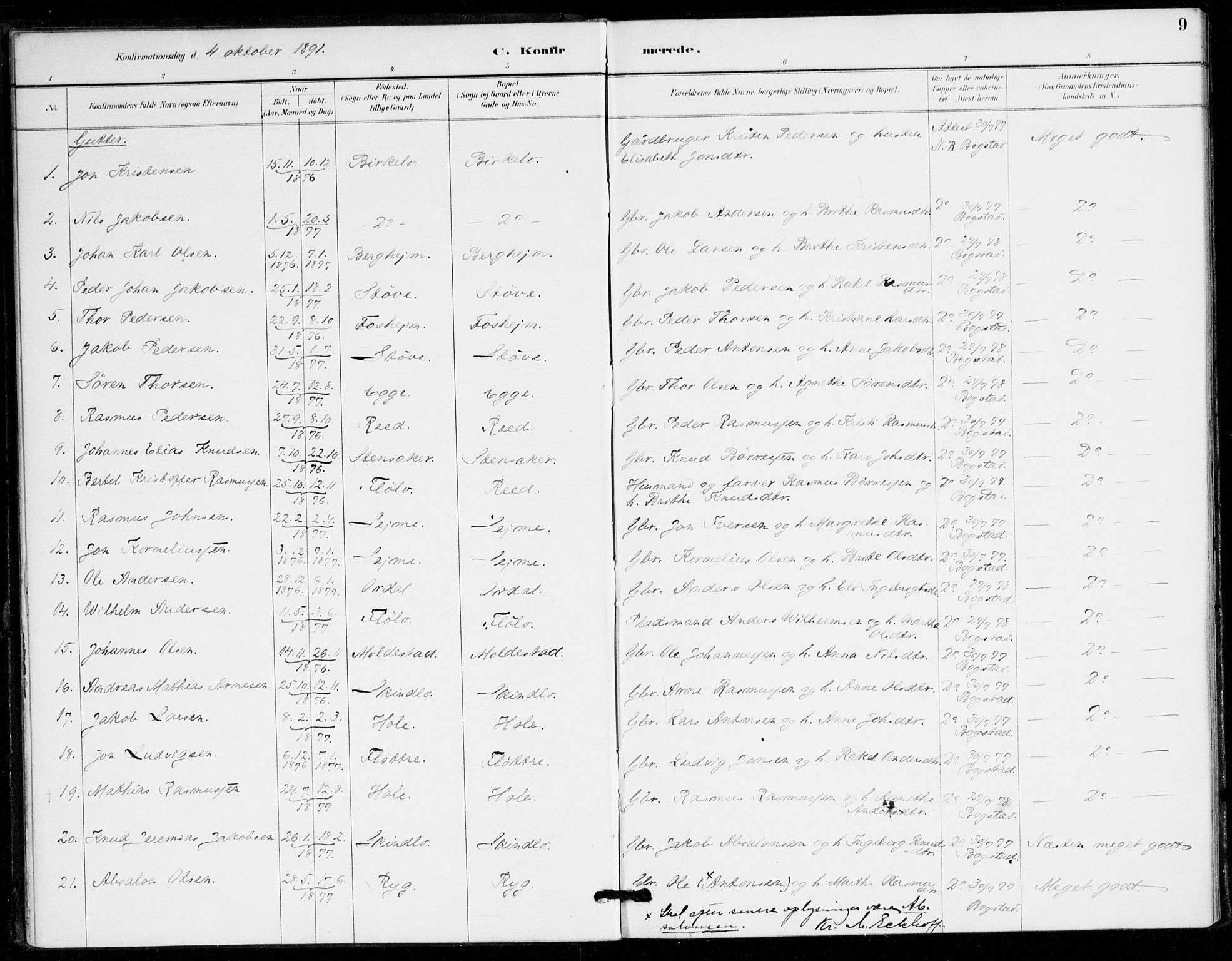Gloppen sokneprestembete, AV/SAB-A-80101/H/Hac/L0002: Residerende kapellans bok nr. A 2, 1886-1897, s. 9