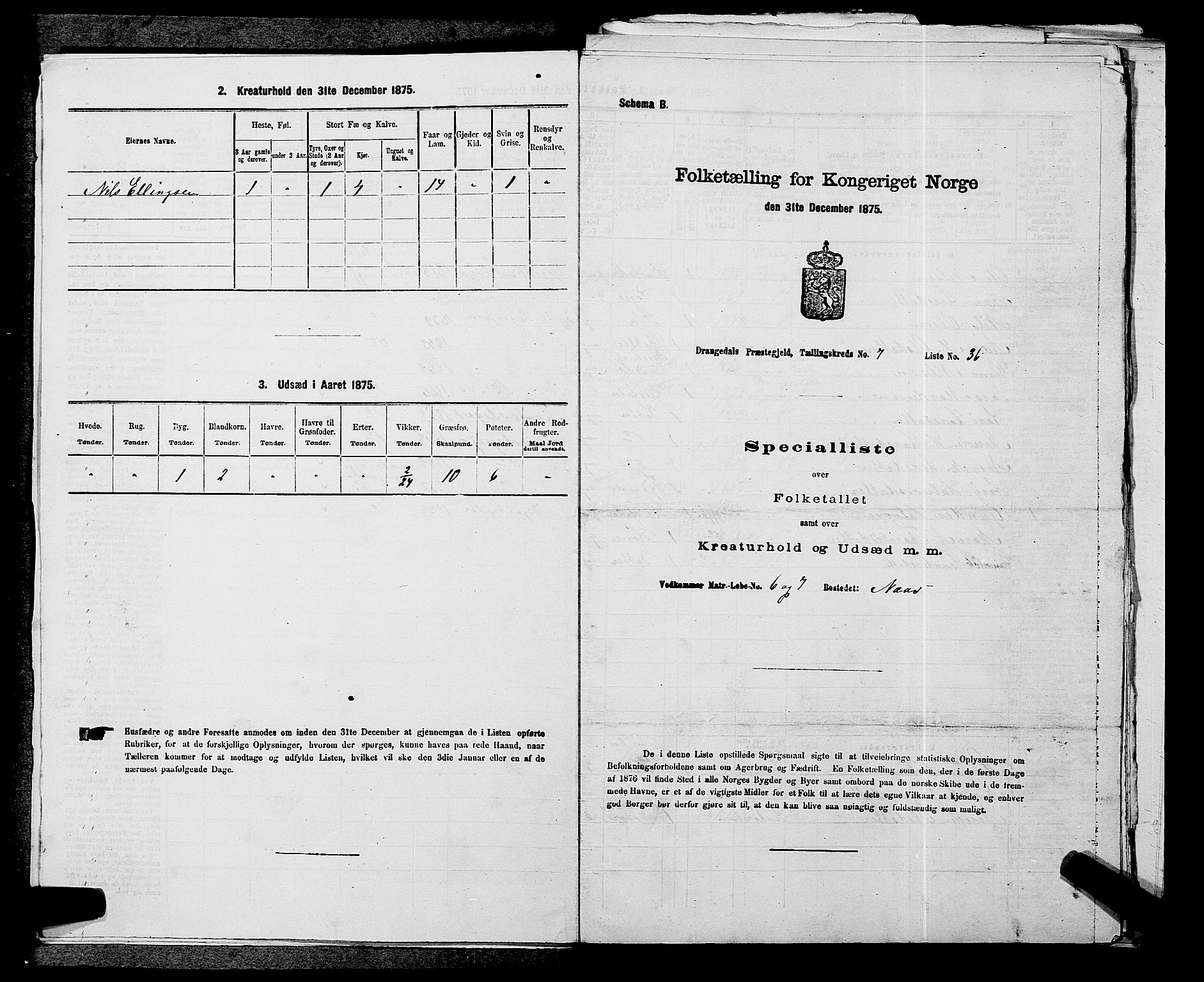 SAKO, Folketelling 1875 for 0817P Drangedal prestegjeld, 1875, s. 742