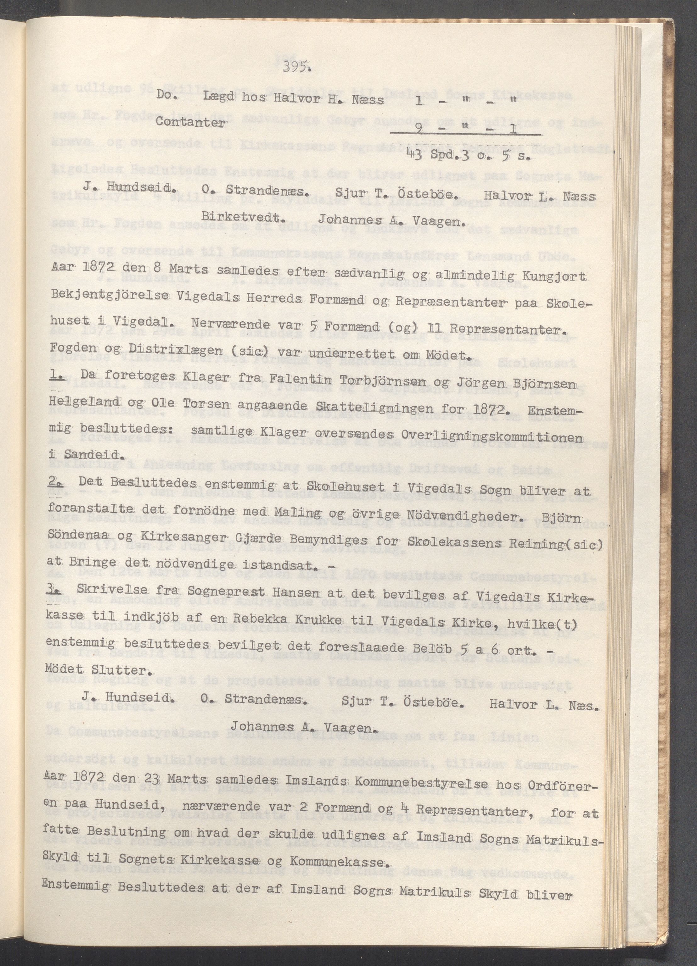 Vikedal kommune - Formannskapet, IKAR/K-100598/A/Ac/L0002: Avskrift av møtebok, 1862-1874, s. 395