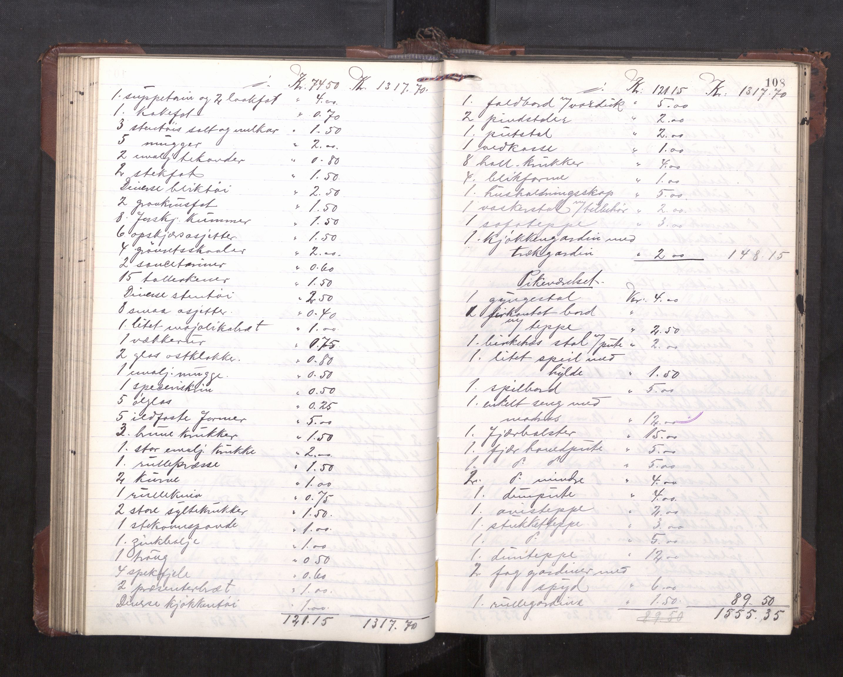 Trondheim byfogd, AV/SAT-A-0003/1/3/3C/L0036: Skifteregistreringsprotokoll - 14/4-24/9. (u/ register), 1915-1918, s. 108