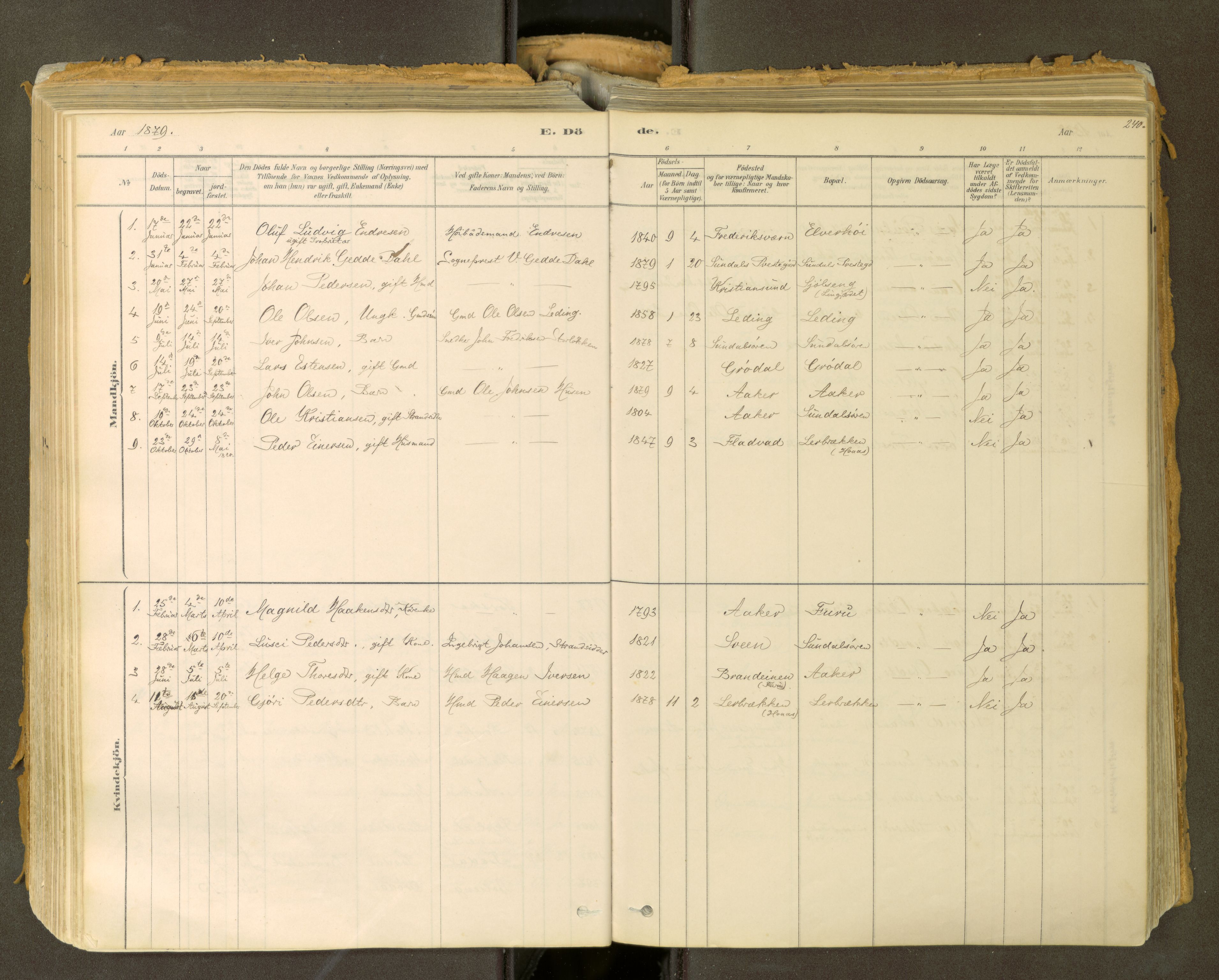 Sunndal sokneprestkontor, AV/SAT-A-1085/1/I/I1/I1a: Ministerialbok nr. 2, 1877-1914, s. 240