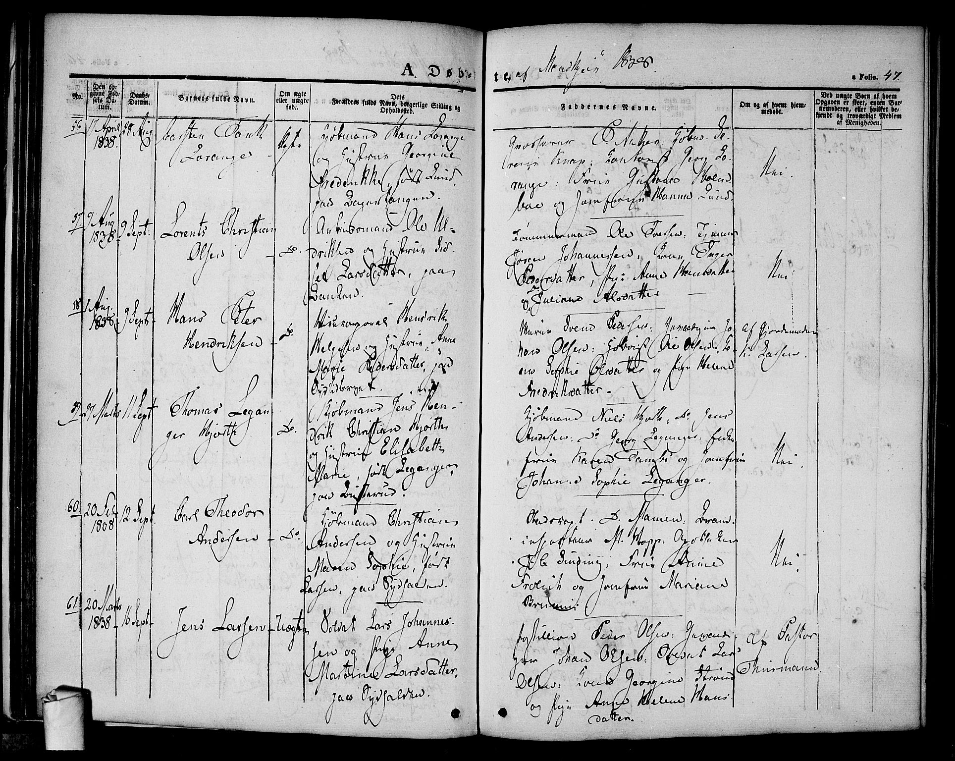 Halden prestekontor Kirkebøker, AV/SAO-A-10909/F/Fa/L0005: Ministerialbok nr. I 5, 1834-1845, s. 47