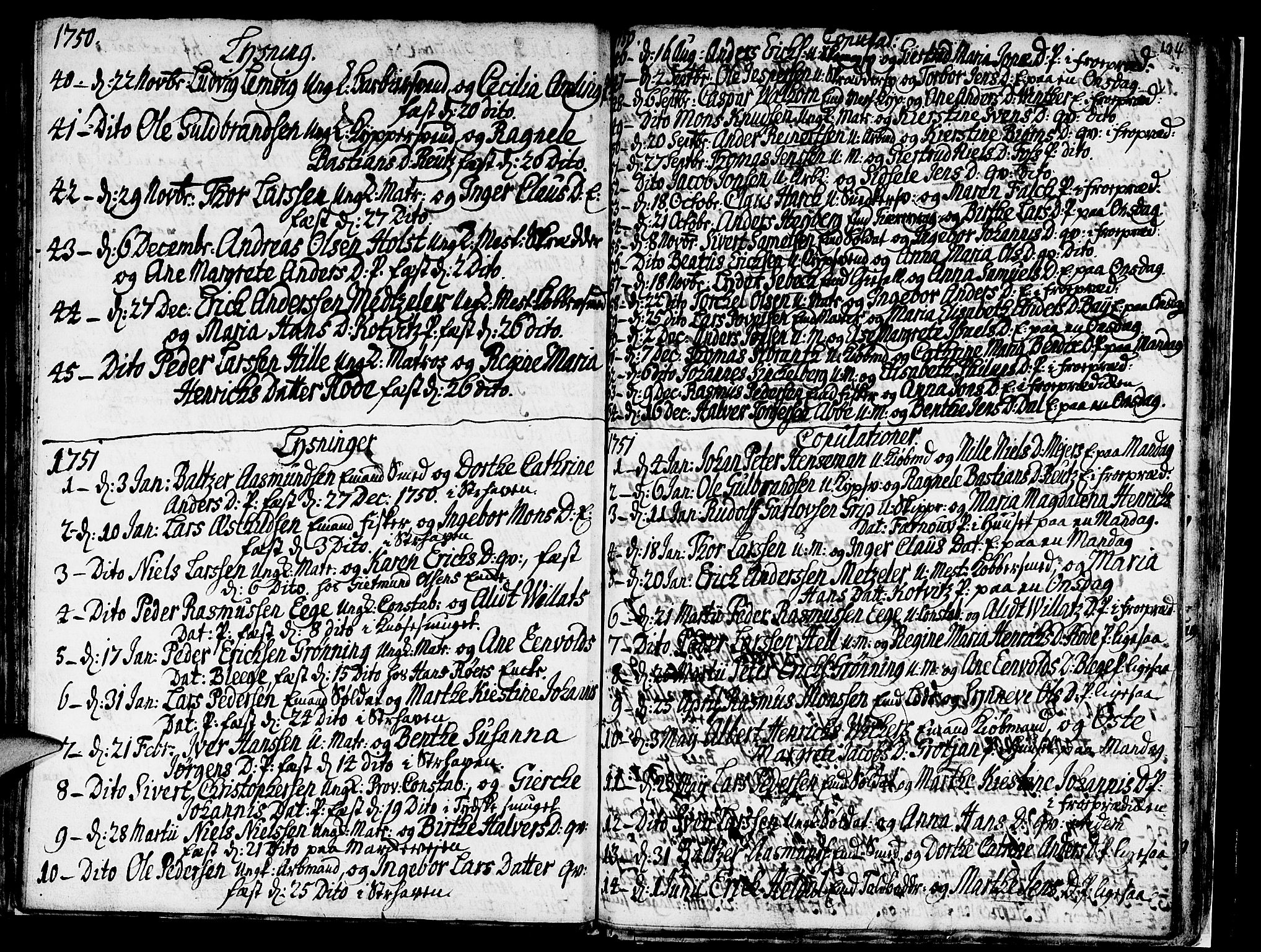 Nykirken Sokneprestembete, AV/SAB-A-77101/H/Haa/L0007: Ministerialbok nr. A 7, 1719-1781, s. 104