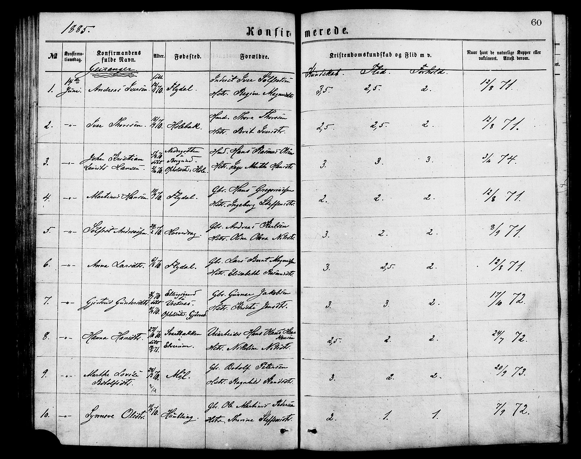 Ministerialprotokoller, klokkerbøker og fødselsregistre - Møre og Romsdal, SAT/A-1454/517/L0227: Ministerialbok nr. 517A07, 1870-1886, s. 60
