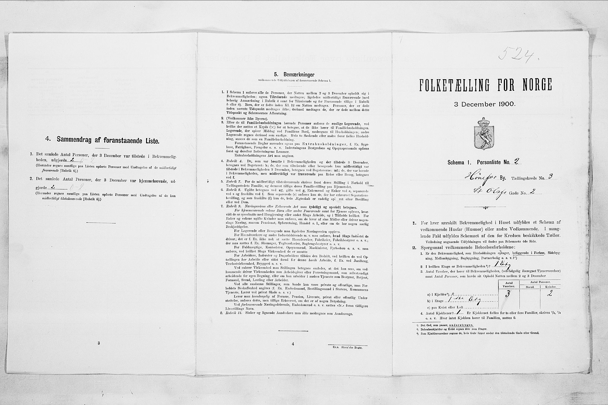 RA, Folketelling 1900 for 0601 Hønefoss kjøpstad, 1900, s. 327