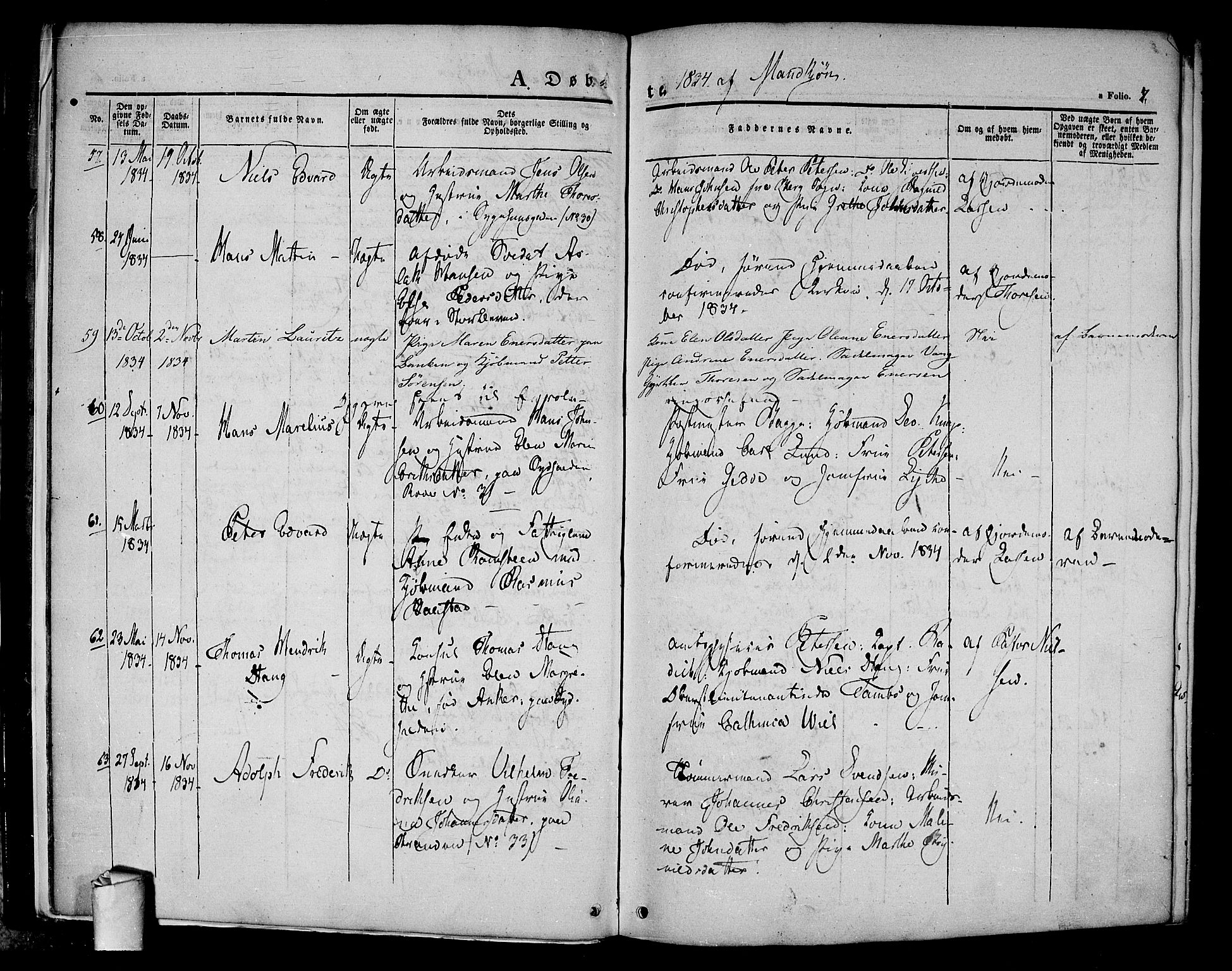 Halden prestekontor Kirkebøker, AV/SAO-A-10909/F/Fa/L0005: Ministerialbok nr. I 5, 1834-1845, s. 7