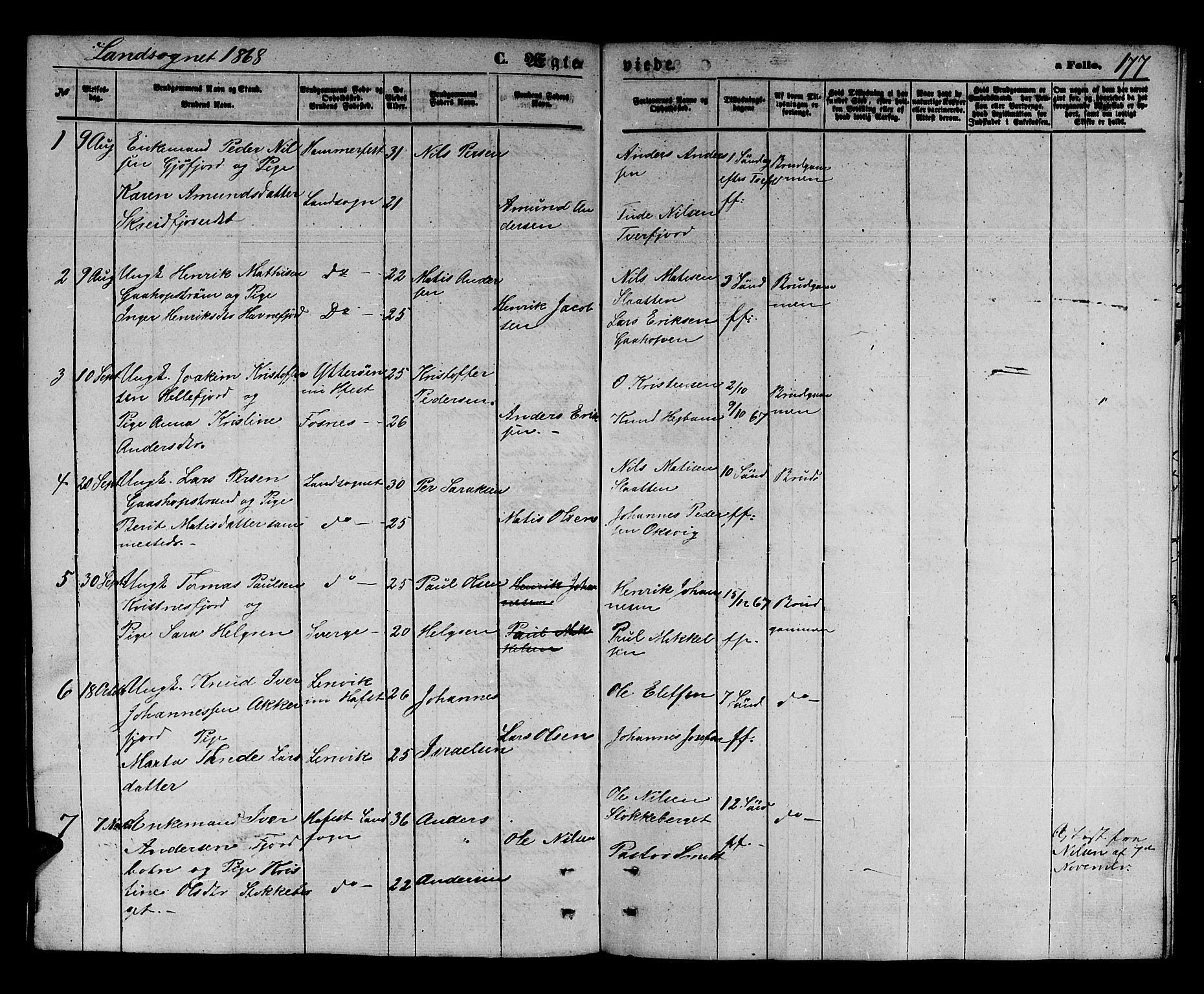 Hammerfest sokneprestkontor, AV/SATØ-S-1347/H/Hb/L0003.klokk: Klokkerbok nr. 3 /2, 1863-1868, s. 177