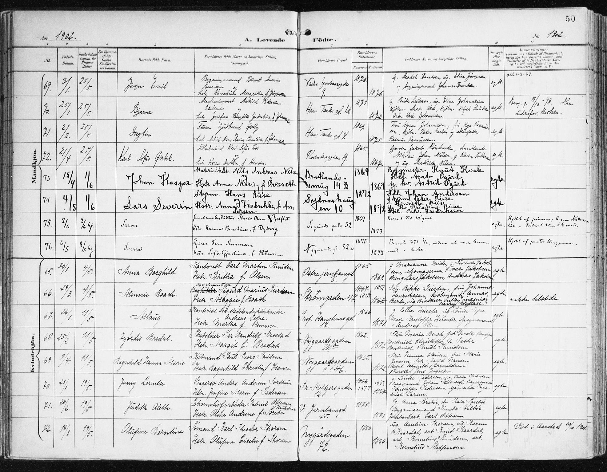 Johanneskirken sokneprestembete, AV/SAB-A-76001/H/Haa/L0002: Ministerialbok nr. A 2, 1900-1912, s. 50