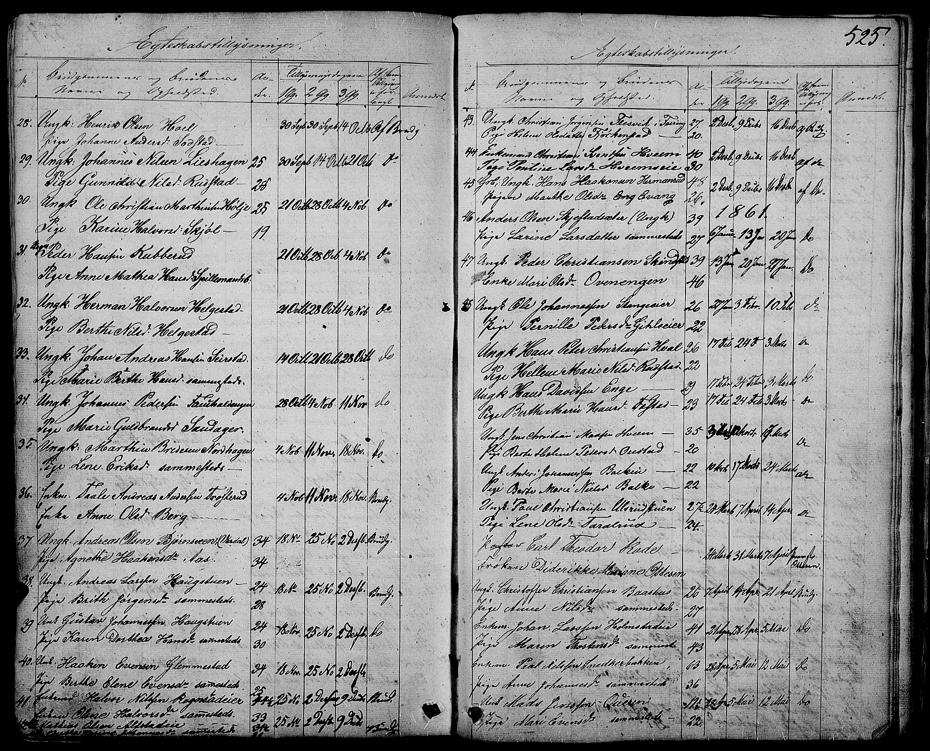 Østre Toten prestekontor, AV/SAH-PREST-104/H/Ha/Hab/L0004: Klokkerbok nr. 4, 1858-1886, s. 525