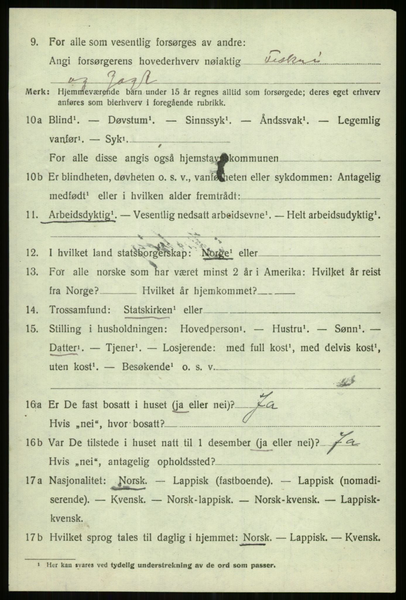 SATØ, Folketelling 1920 for 1936 Karlsøy herred, 1920, s. 2645