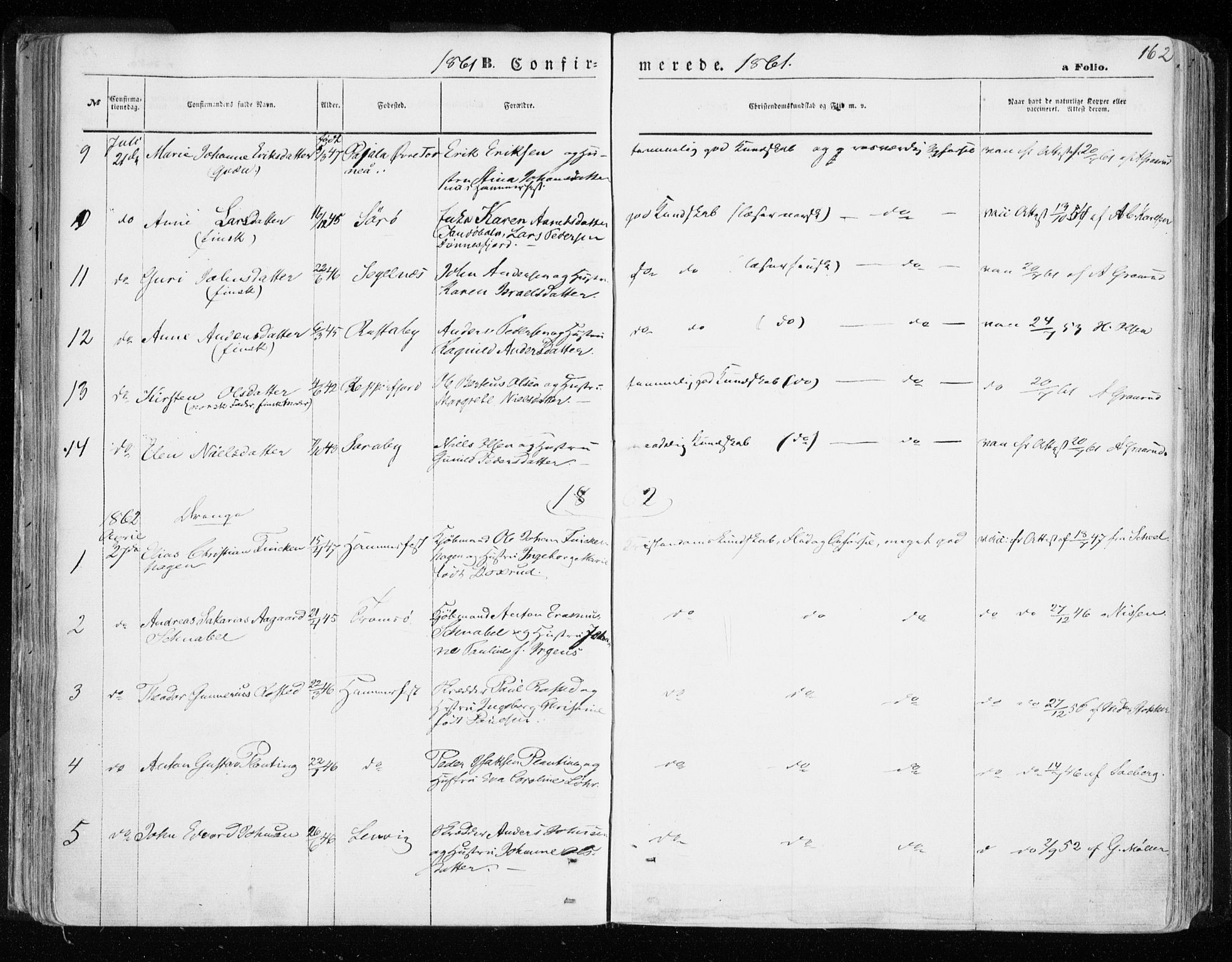 Hammerfest sokneprestkontor, SATØ/S-1347/H/Ha/L0005.kirke: Ministerialbok nr. 5, 1857-1869, s. 162