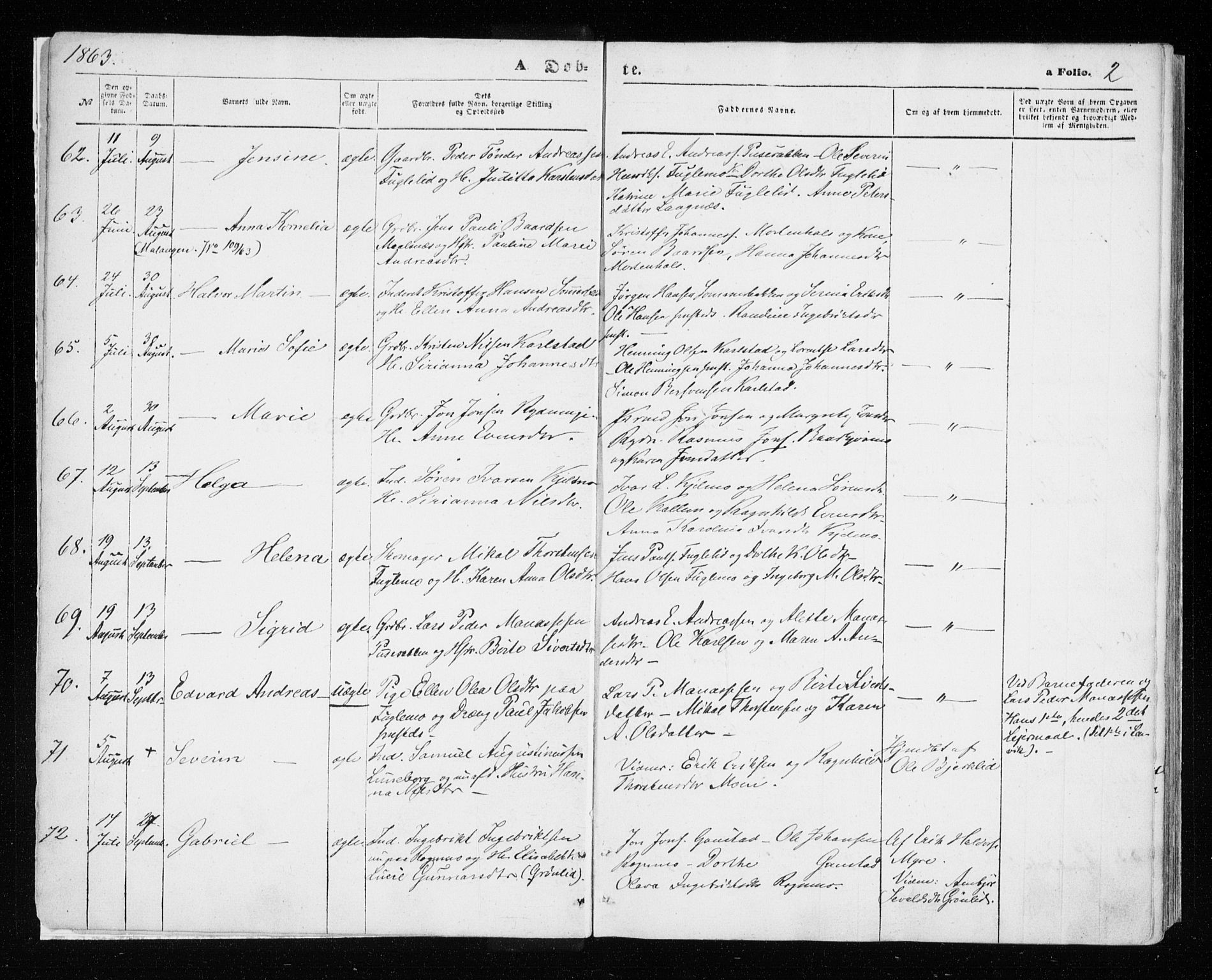 Målselv sokneprestembete, AV/SATØ-S-1311/G/Ga/Gaa/L0004kirke: Ministerialbok nr. 4, 1863-1872, s. 2