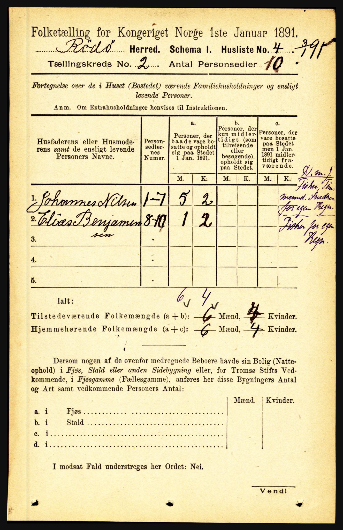 RA, Folketelling 1891 for 1836 Rødøy herred, 1891, s. 157