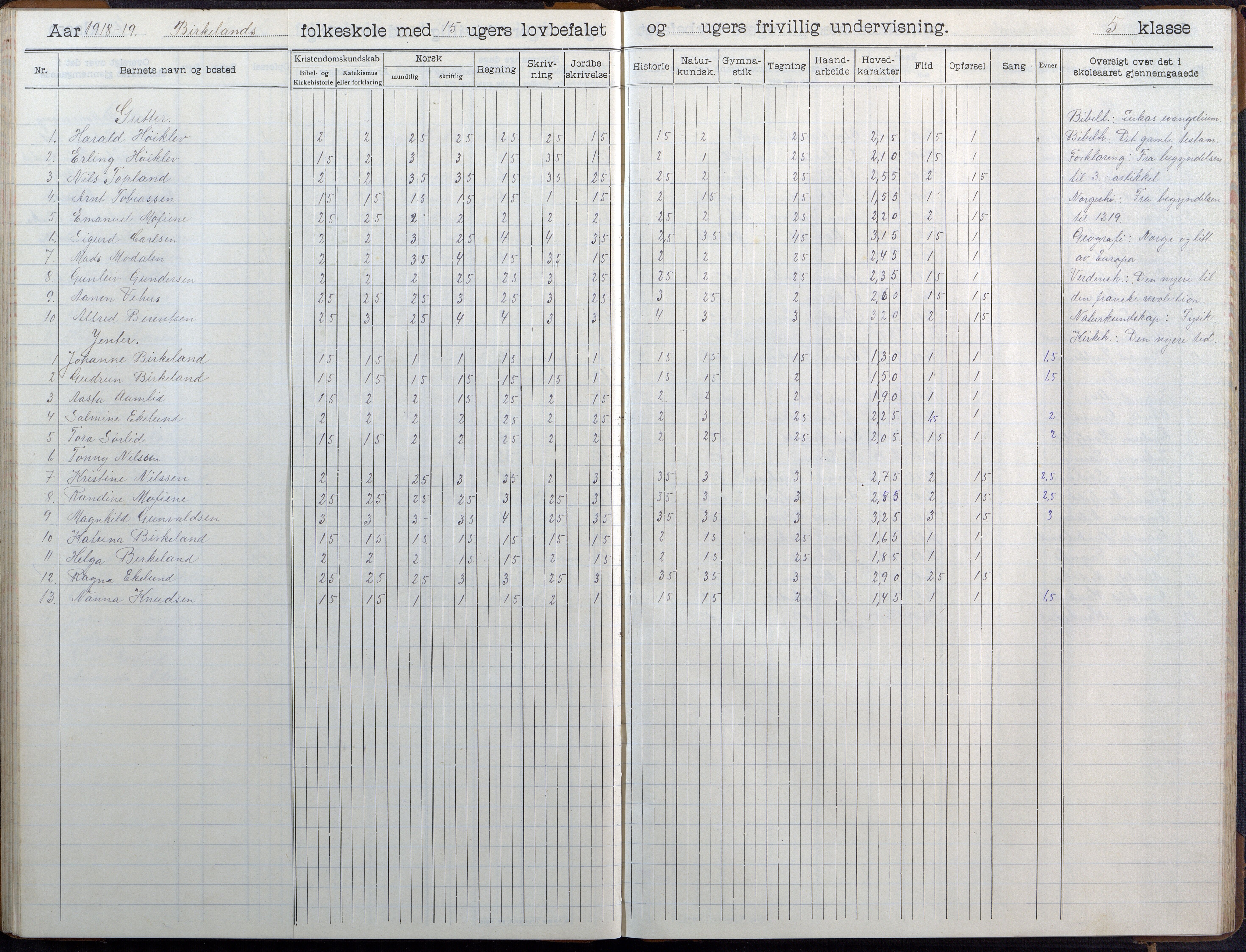 Birkenes kommune, Birkenes krets/Birkeland folkeskole frem til 1991, AAKS/KA0928-550a_91/F02/L0007: Skoleprotokoll, 1907-1931