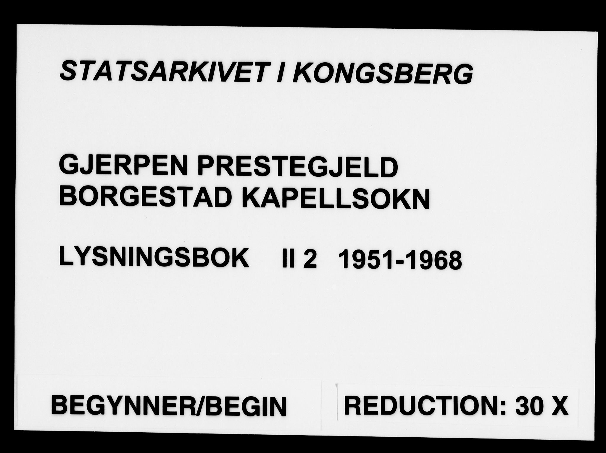 Gjerpen kirkebøker, SAKO/A-265/H/Hb/L0002: Lysningsprotokoll nr. II 2, 1951-1968