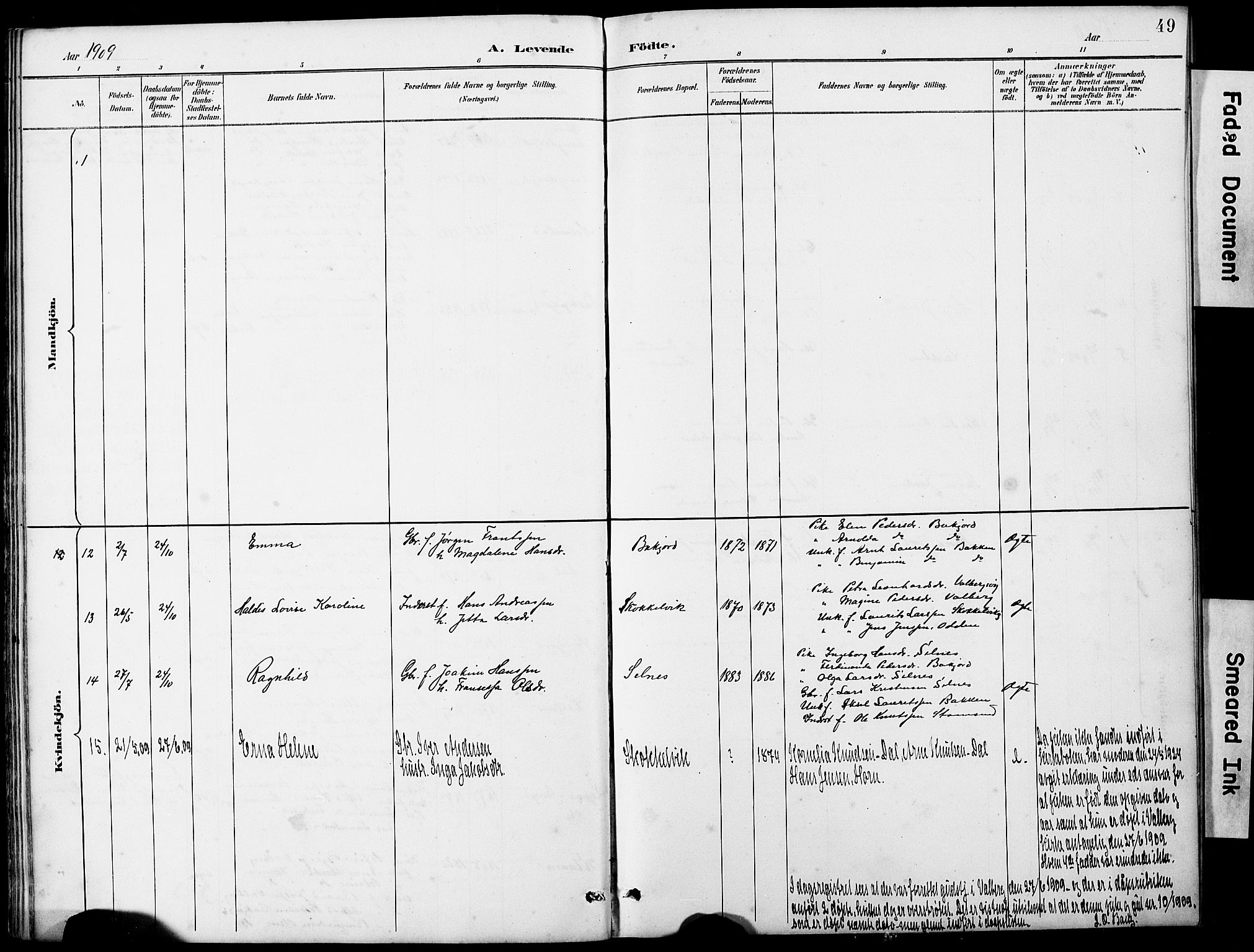 Ministerialprotokoller, klokkerbøker og fødselsregistre - Nordland, AV/SAT-A-1459/884/L1197: Klokkerbok nr. 884C03, 1888-1926, s. 49