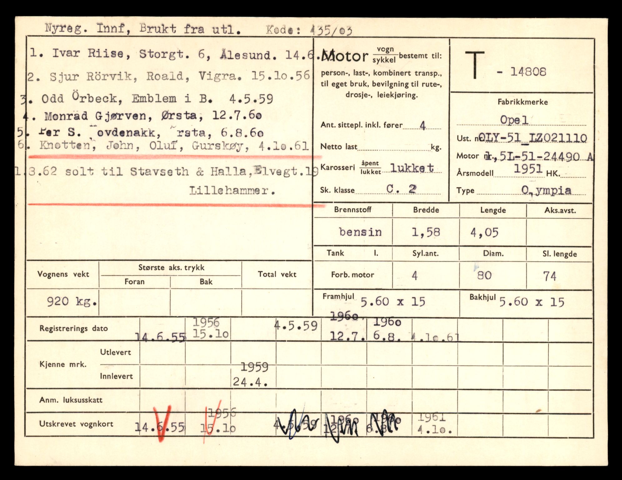 Møre og Romsdal vegkontor - Ålesund trafikkstasjon, AV/SAT-A-4099/F/Fe/L0048: Registreringskort for kjøretøy T 14721 - T 14863, 1927-1998, s. 1869