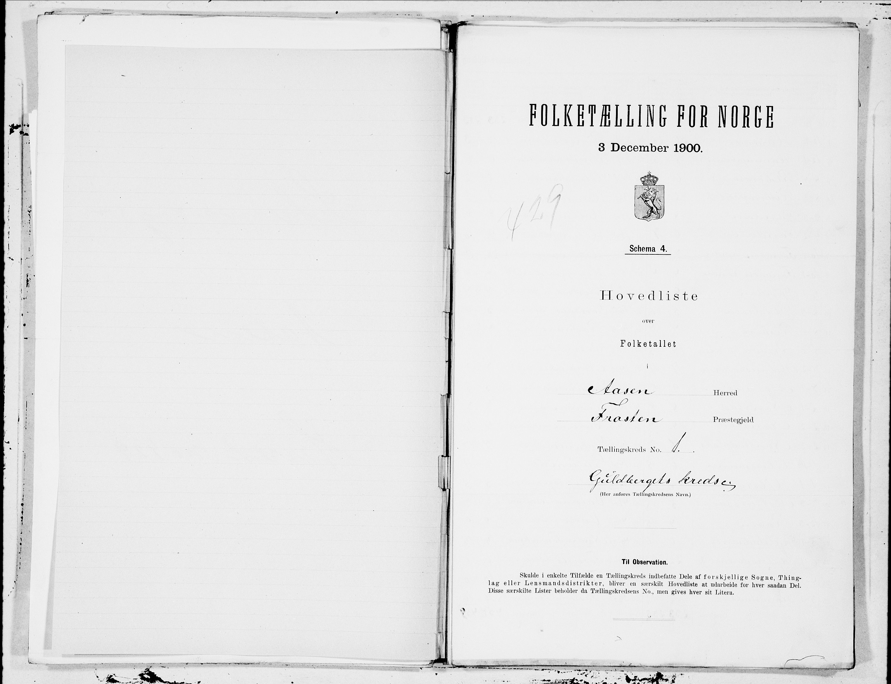 SAT, Folketelling 1900 for 1716 Åsen herred, 1900, s. 2