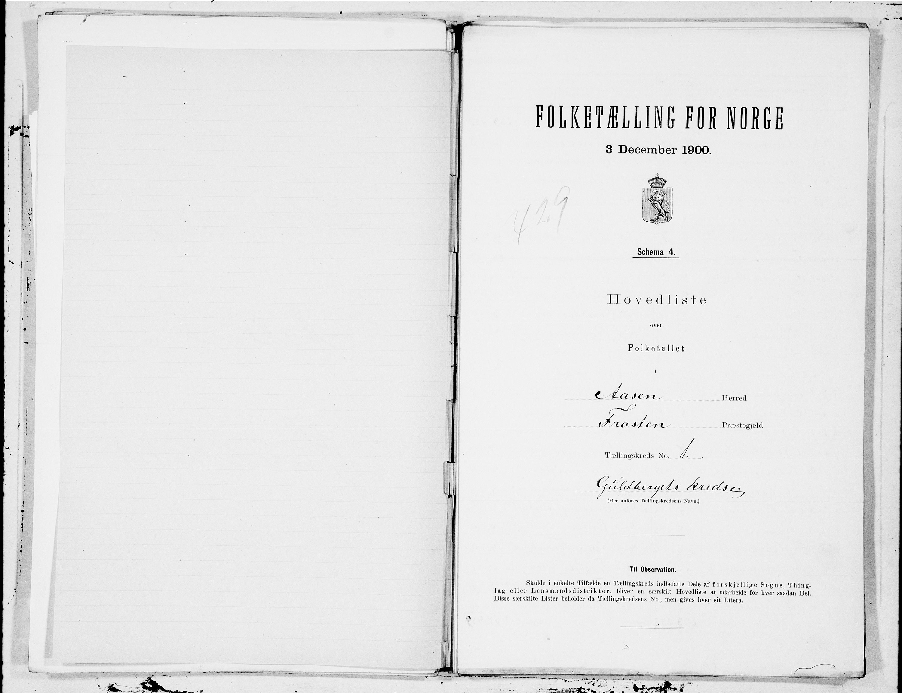 SAT, Folketelling 1900 for 1716 Åsen herred, 1900, s. 2