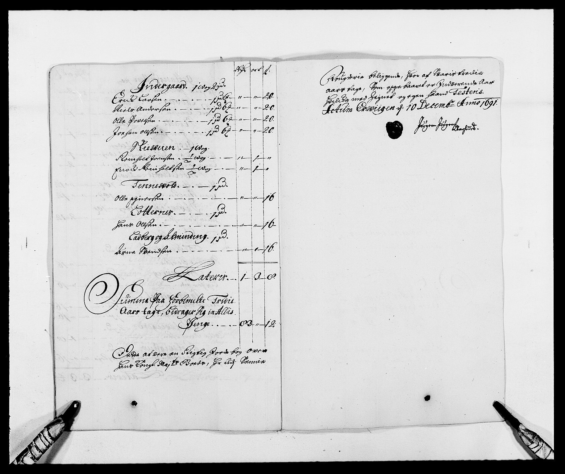 Rentekammeret inntil 1814, Reviderte regnskaper, Fogderegnskap, RA/EA-4092/R68/L4752: Fogderegnskap Senja og Troms, 1691-1693, s. 107