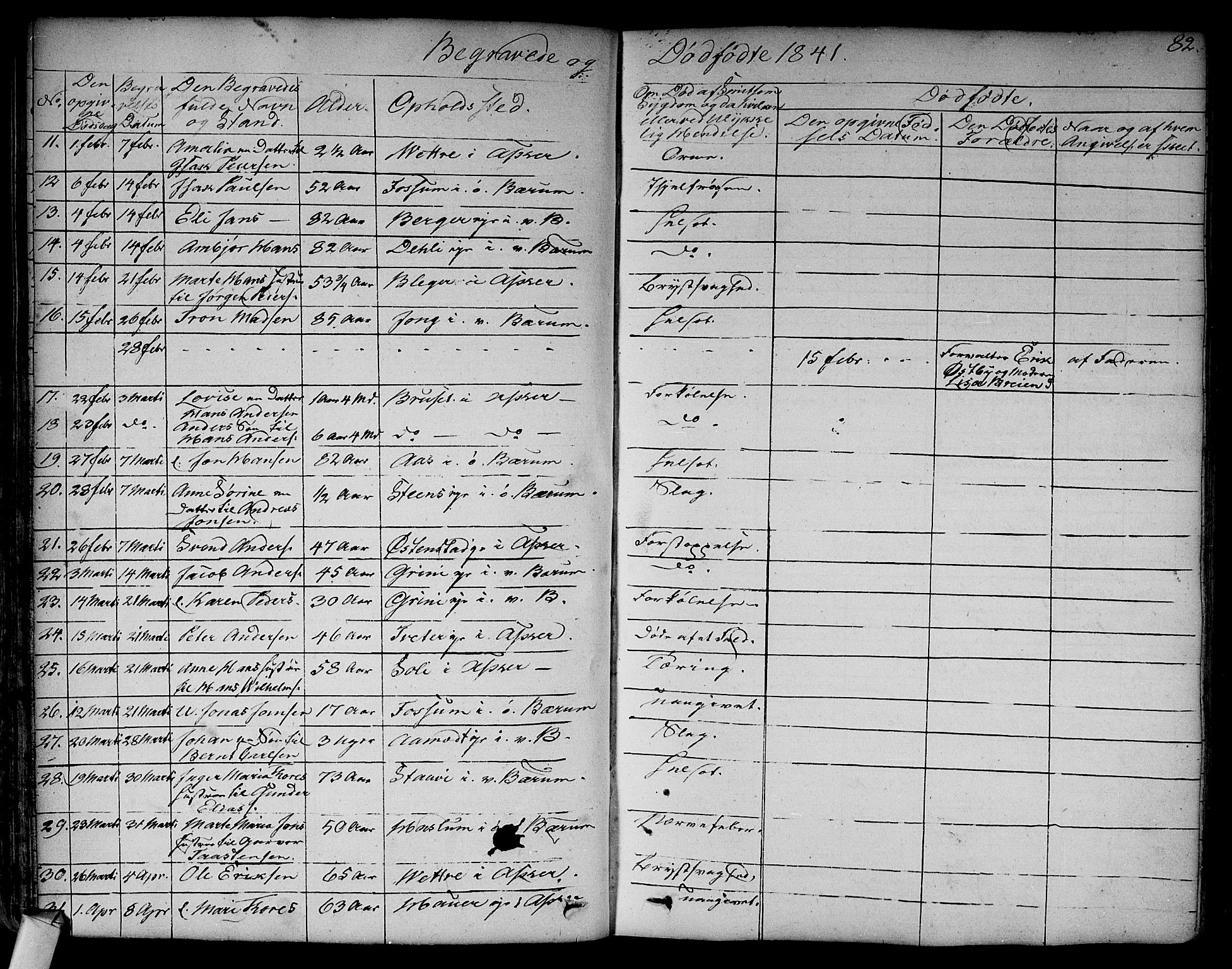 Asker prestekontor Kirkebøker, AV/SAO-A-10256a/F/Fa/L0011: Ministerialbok nr. I 11, 1825-1878, s. 82