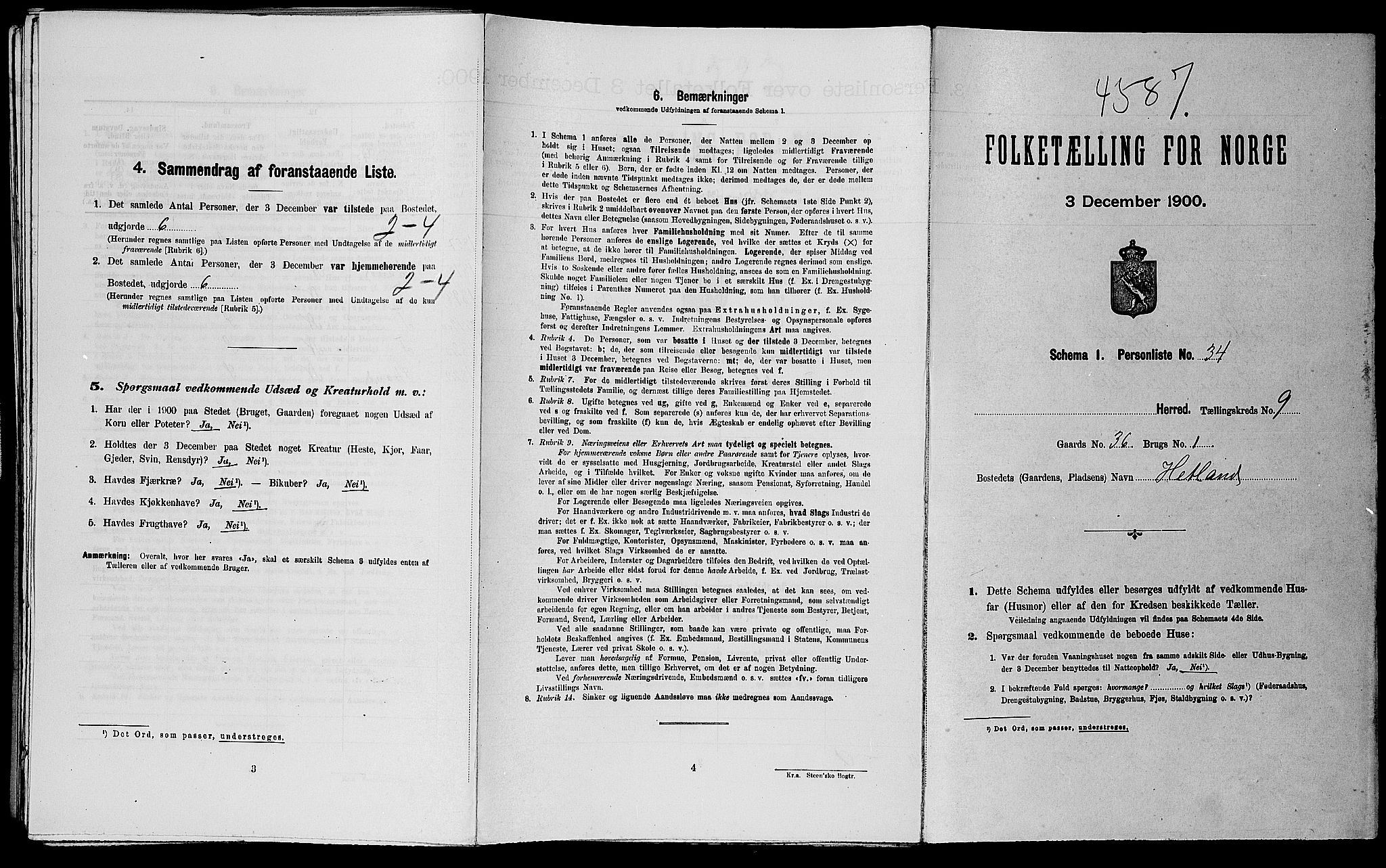 SAST, Folketelling 1900 for 1126 Hetland herred, 1900, s. 1407