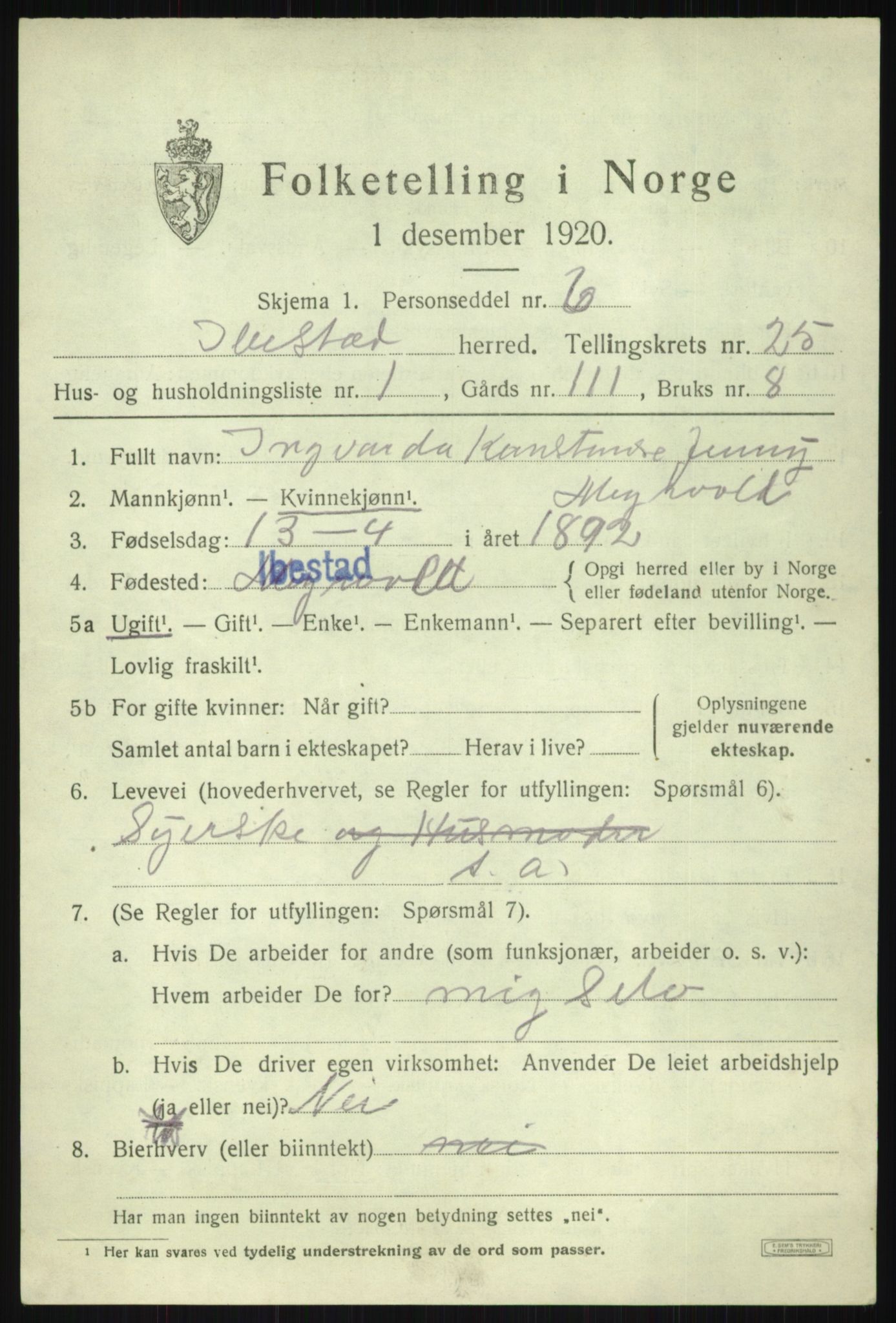 SATØ, Folketelling 1920 for 1917 Ibestad herred, 1920, s. 13244