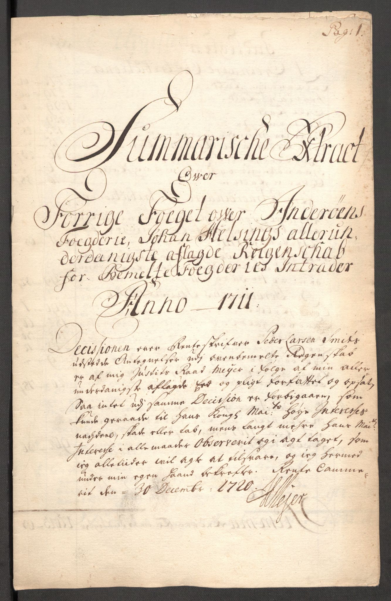 Rentekammeret inntil 1814, Reviderte regnskaper, Fogderegnskap, RA/EA-4092/R63/L4319: Fogderegnskap Inderøy, 1711, s. 18