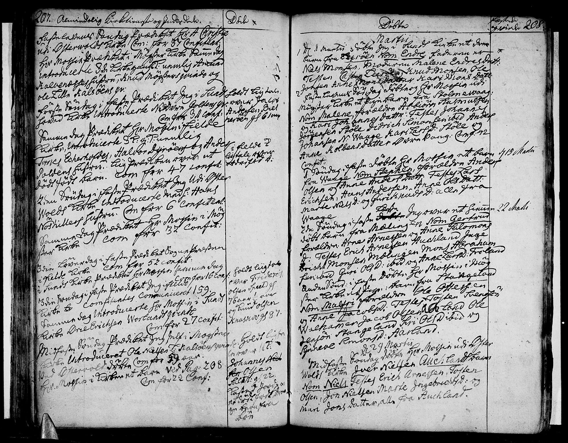 Sund sokneprestembete, AV/SAB-A-99930: Ministerialbok nr. A 5, 1770-1795, s. 207-208