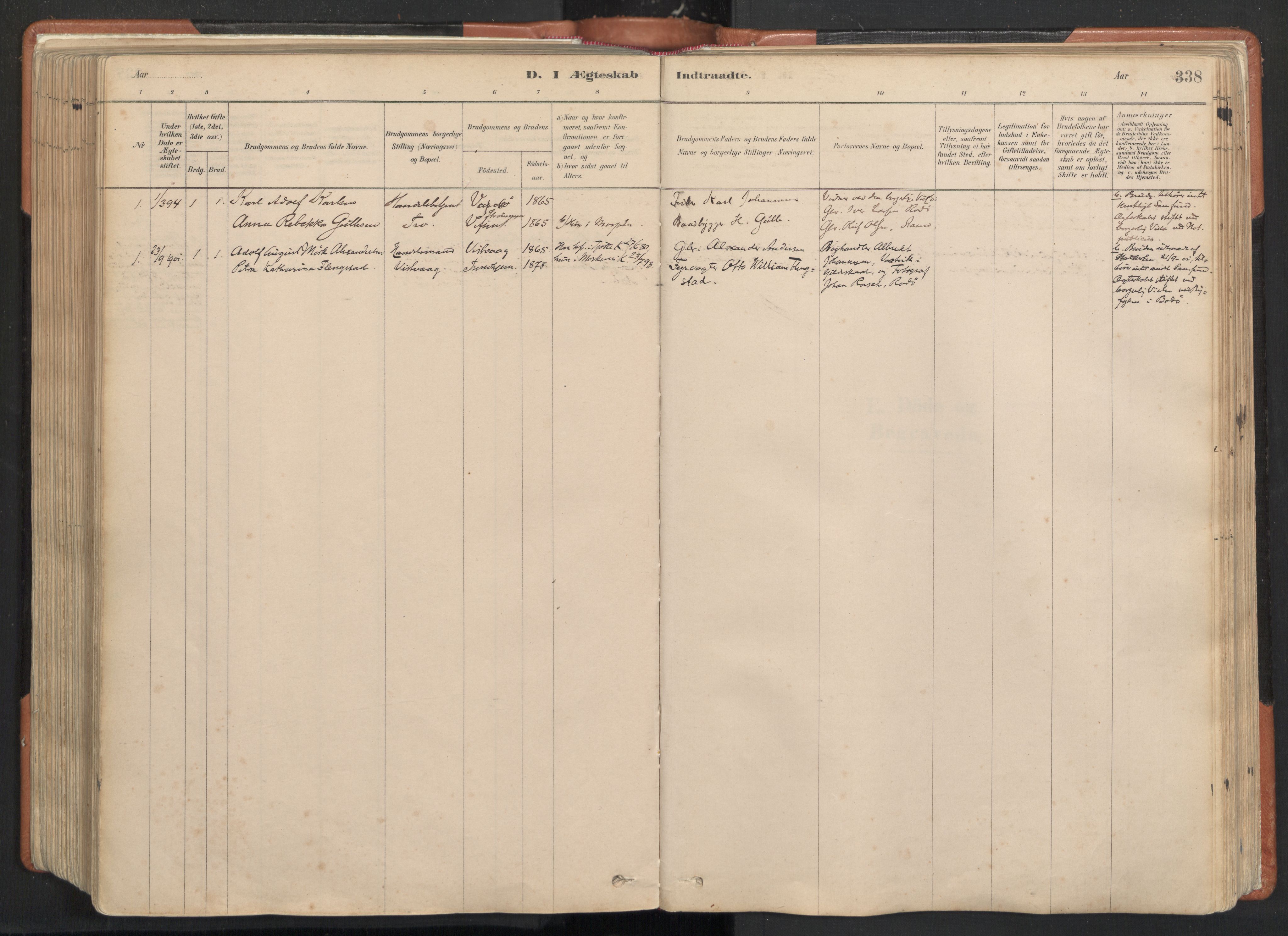 Ministerialprotokoller, klokkerbøker og fødselsregistre - Nordland, AV/SAT-A-1459/817/L0264: Ministerialbok nr. 817A04, 1878-1907, s. 338