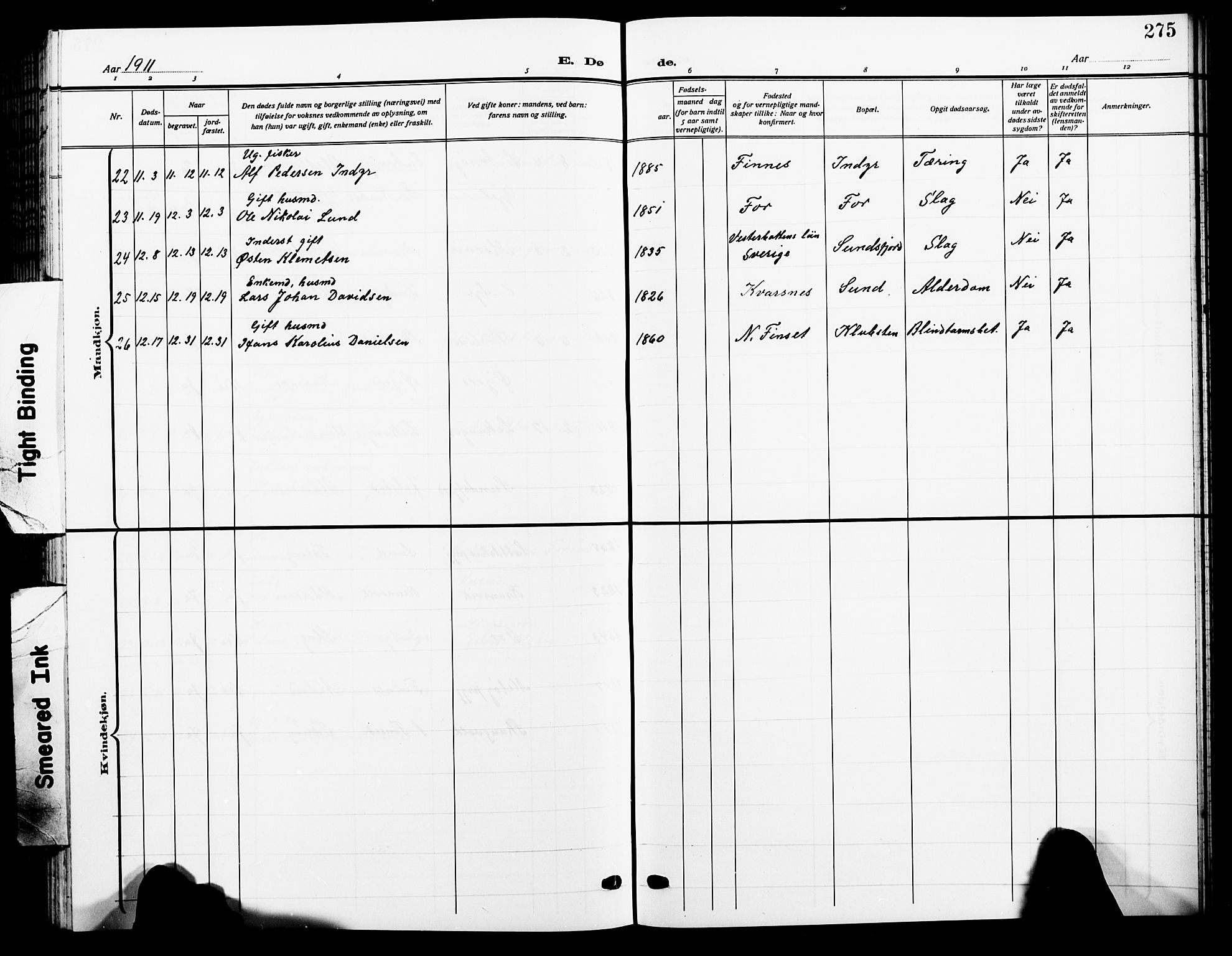 Ministerialprotokoller, klokkerbøker og fødselsregistre - Nordland, AV/SAT-A-1459/805/L0110: Klokkerbok nr. 805C06, 1909-1924, s. 275