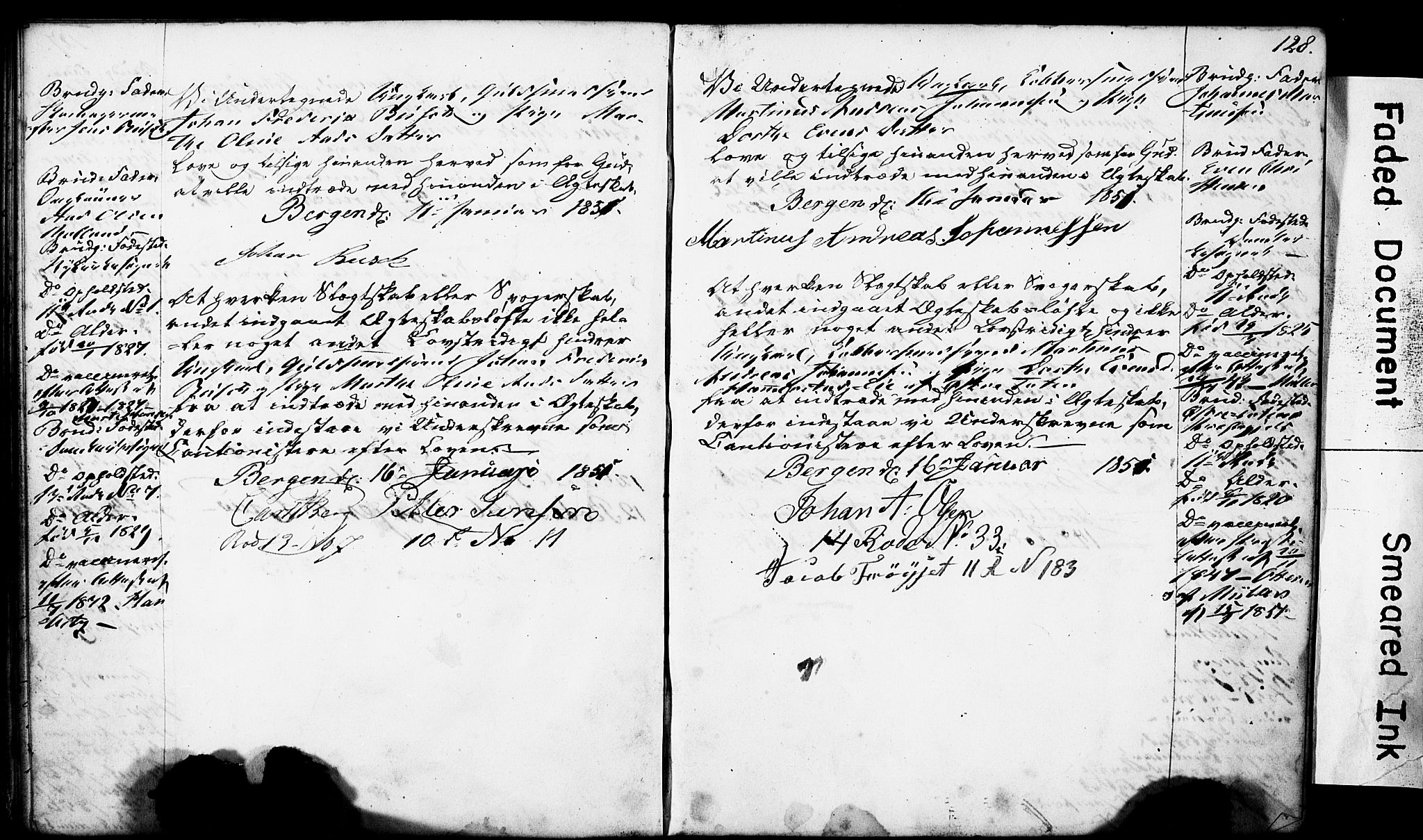 Domkirken sokneprestembete, SAB/A-74801: Forlovererklæringer nr. II.5.4, 1845-1852, s. 128