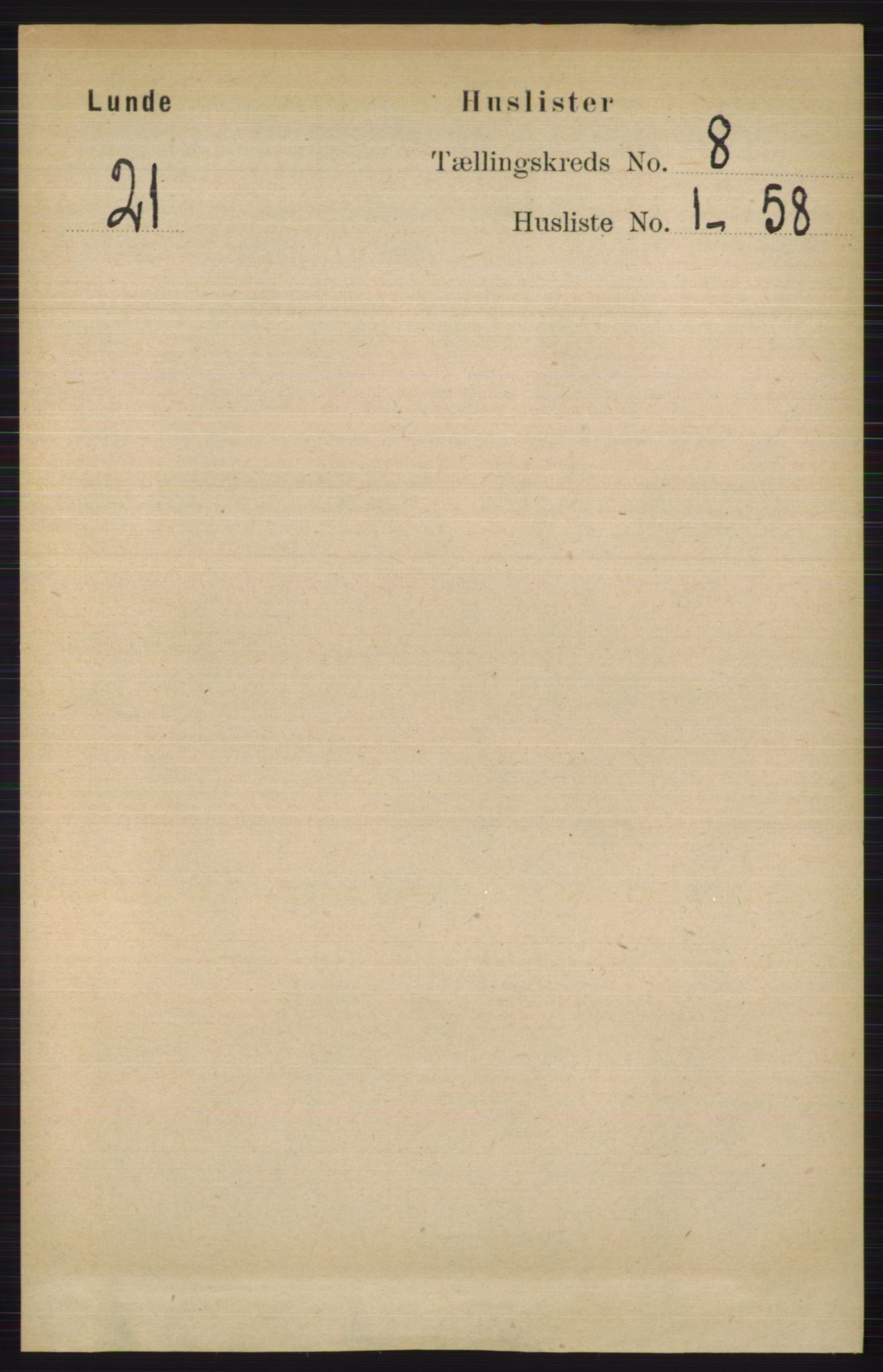 RA, Folketelling 1891 for 0820 Lunde herred, 1891, s. 2313