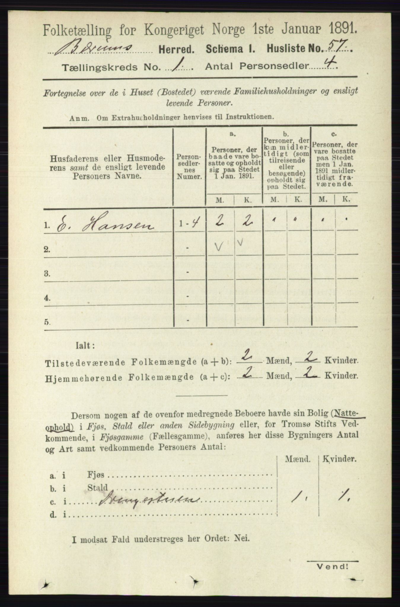 RA, Folketelling 1891 for 0219 Bærum herred, 1891, s. 102