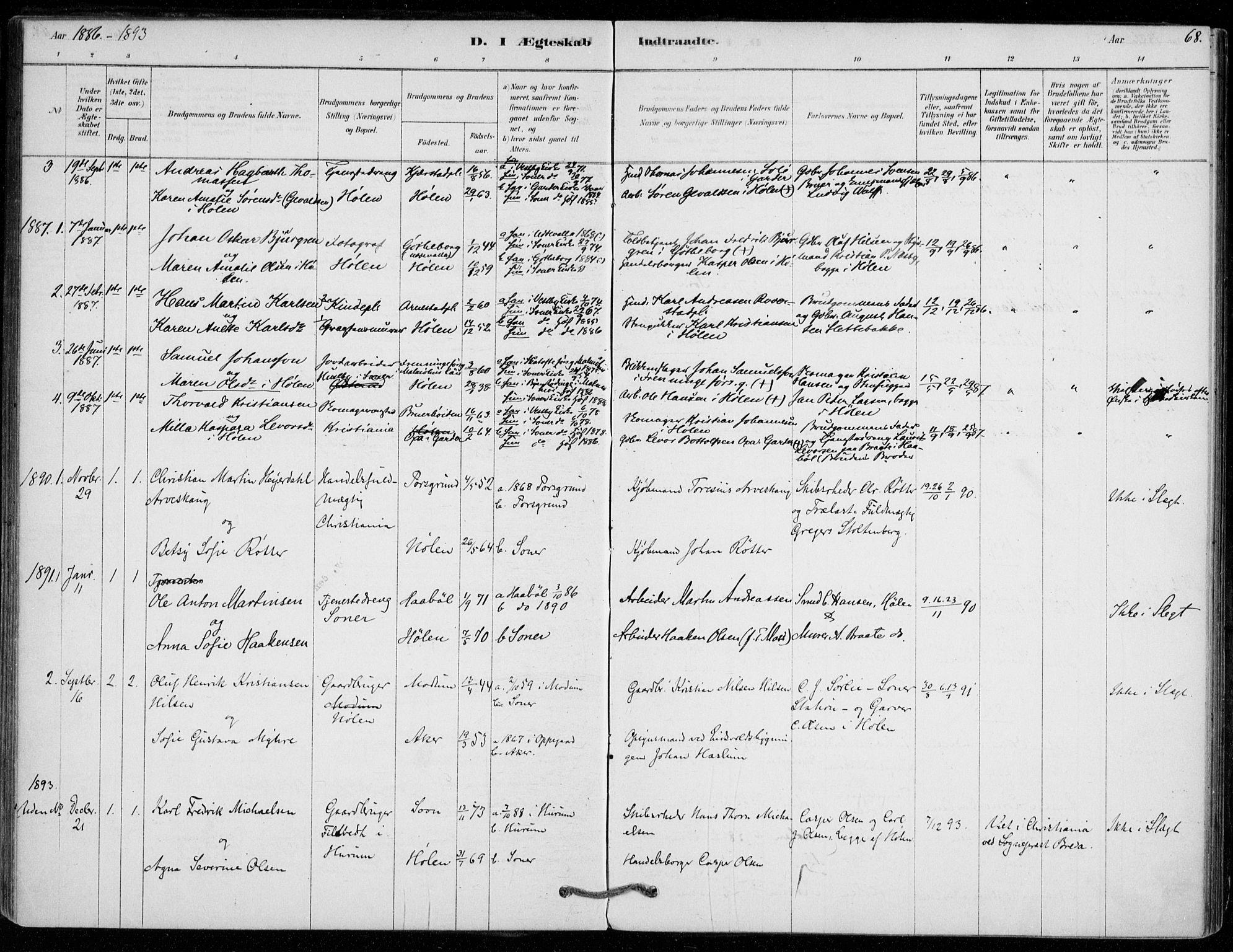 Vestby prestekontor Kirkebøker, AV/SAO-A-10893/F/Fe/L0001: Ministerialbok nr. V 1, 1878-1931, s. 68