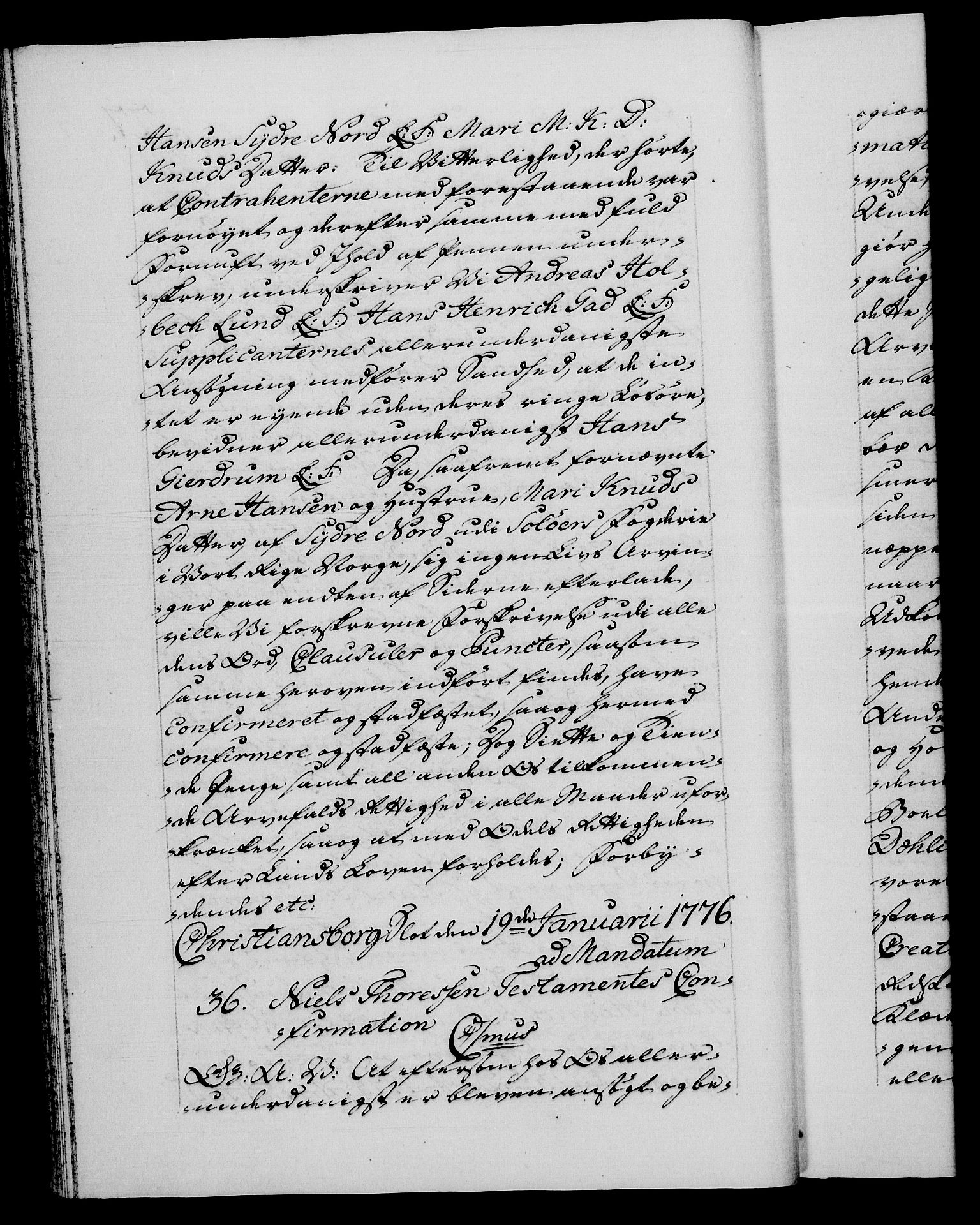 Danske Kanselli 1572-1799, AV/RA-EA-3023/F/Fc/Fca/Fcaa/L0047: Norske registre, 1776-1778, s. 27b