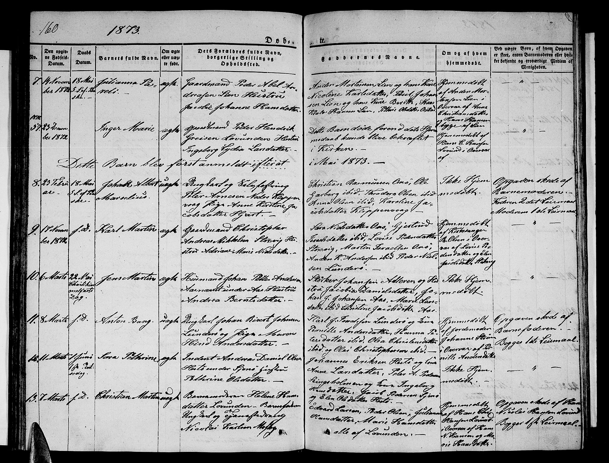 Ministerialprotokoller, klokkerbøker og fødselsregistre - Nordland, AV/SAT-A-1459/839/L0572: Klokkerbok nr. 839C02, 1841-1873, s. 160