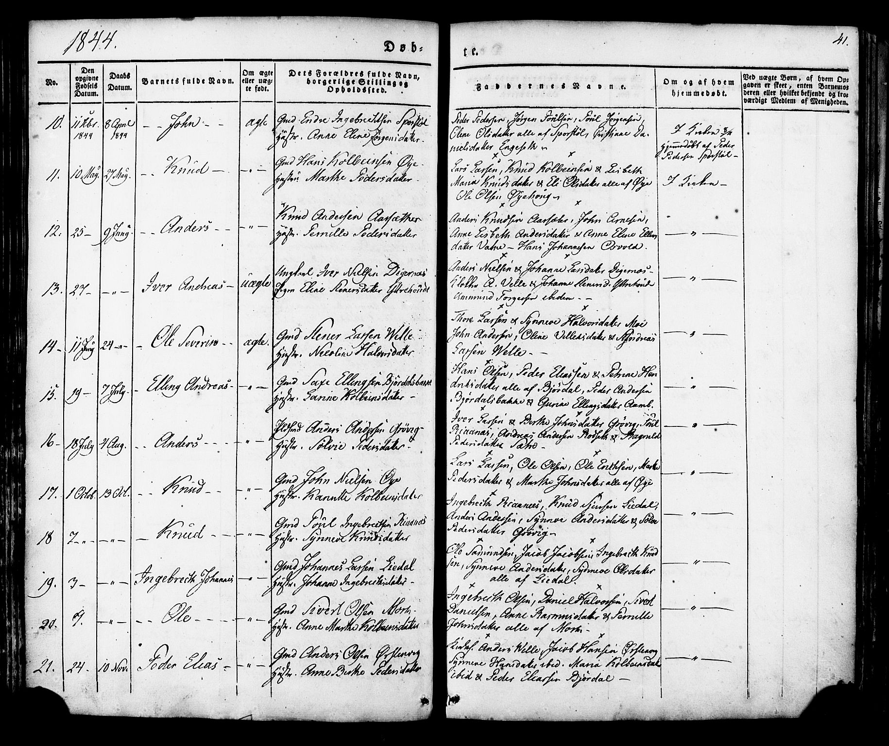 Ministerialprotokoller, klokkerbøker og fødselsregistre - Møre og Romsdal, AV/SAT-A-1454/513/L0174: Ministerialbok nr. 513A01, 1831-1855, s. 41