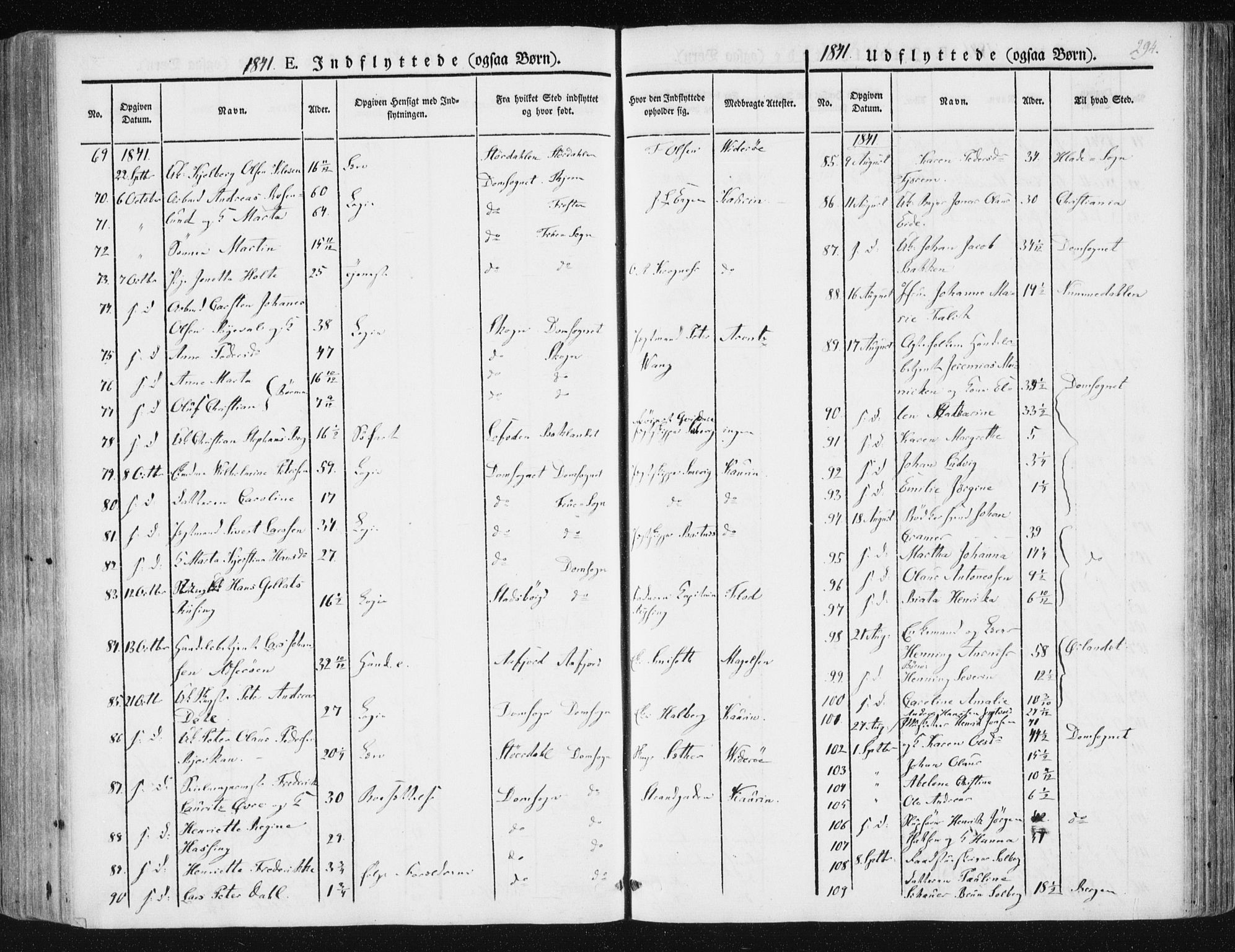 Ministerialprotokoller, klokkerbøker og fødselsregistre - Sør-Trøndelag, SAT/A-1456/602/L0110: Ministerialbok nr. 602A08, 1840-1854, s. 294