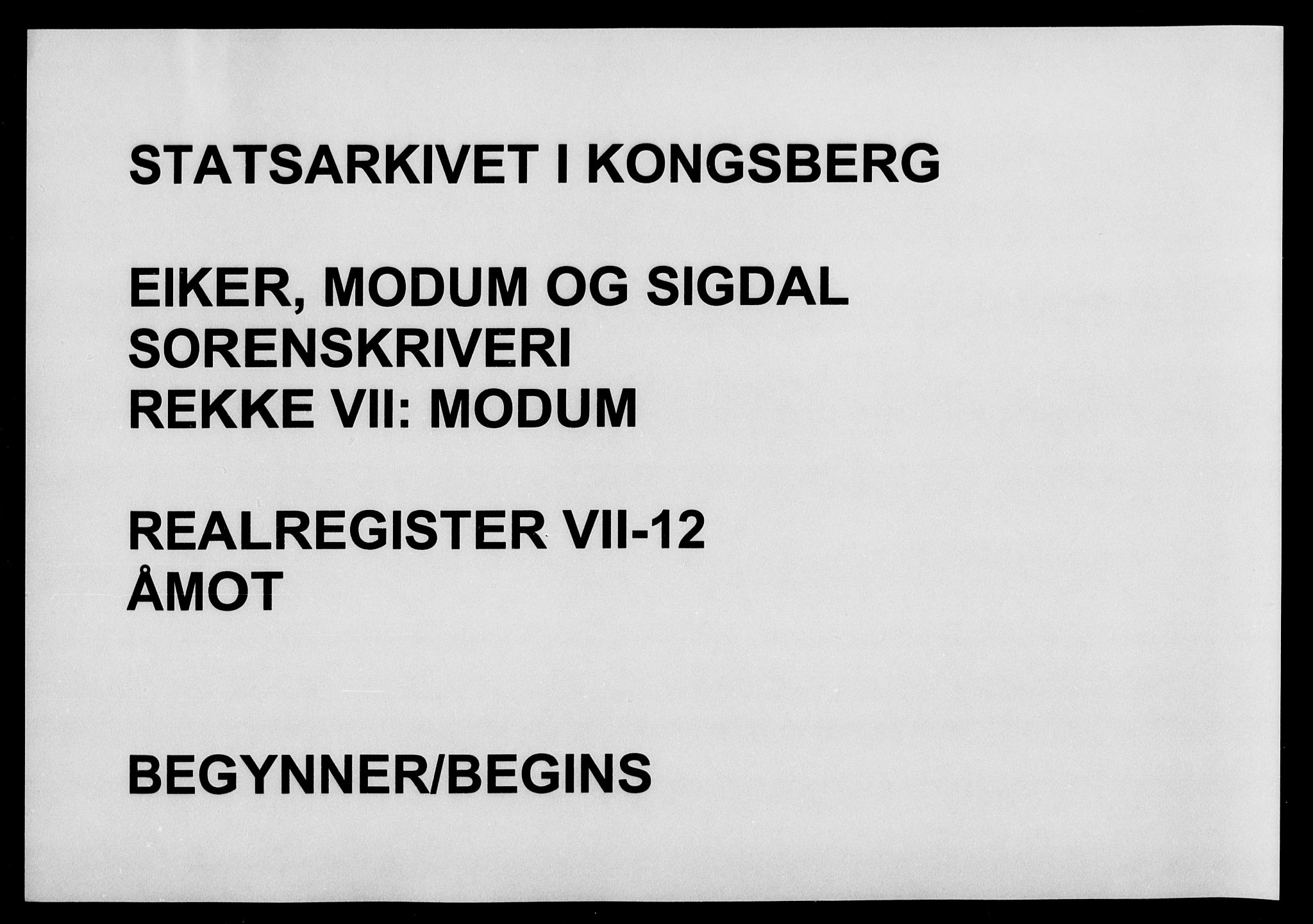 Eiker, Modum og Sigdal sorenskriveri, SAKO/A-123/G/Gb/Gbg/L0012: Panteregister nr. VII 12