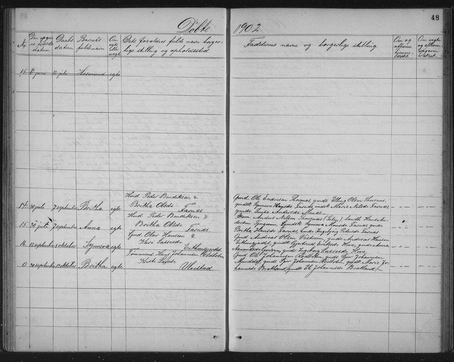 Balestrand sokneprestembete, AV/SAB-A-79601/H/Hab/Haba/L0002: Klokkerbok nr. A 2, 1880-1919, s. 48
