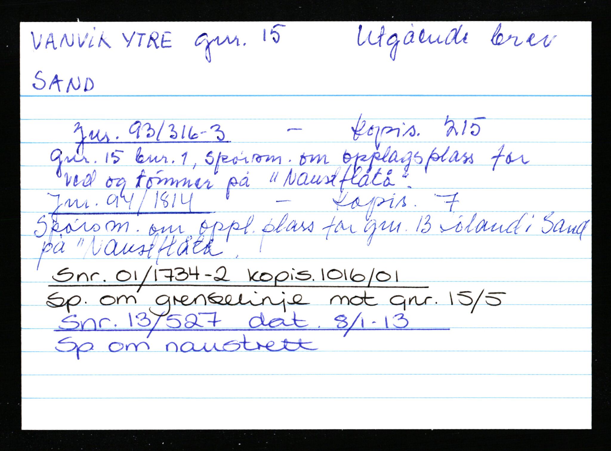 Statsarkivet i Stavanger, AV/SAST-A-101971/03/Y/Yk/L0044: Registerkort sortert etter gårdsnavn: Vanvik ytre - Velle, 1750-1930, s. 2