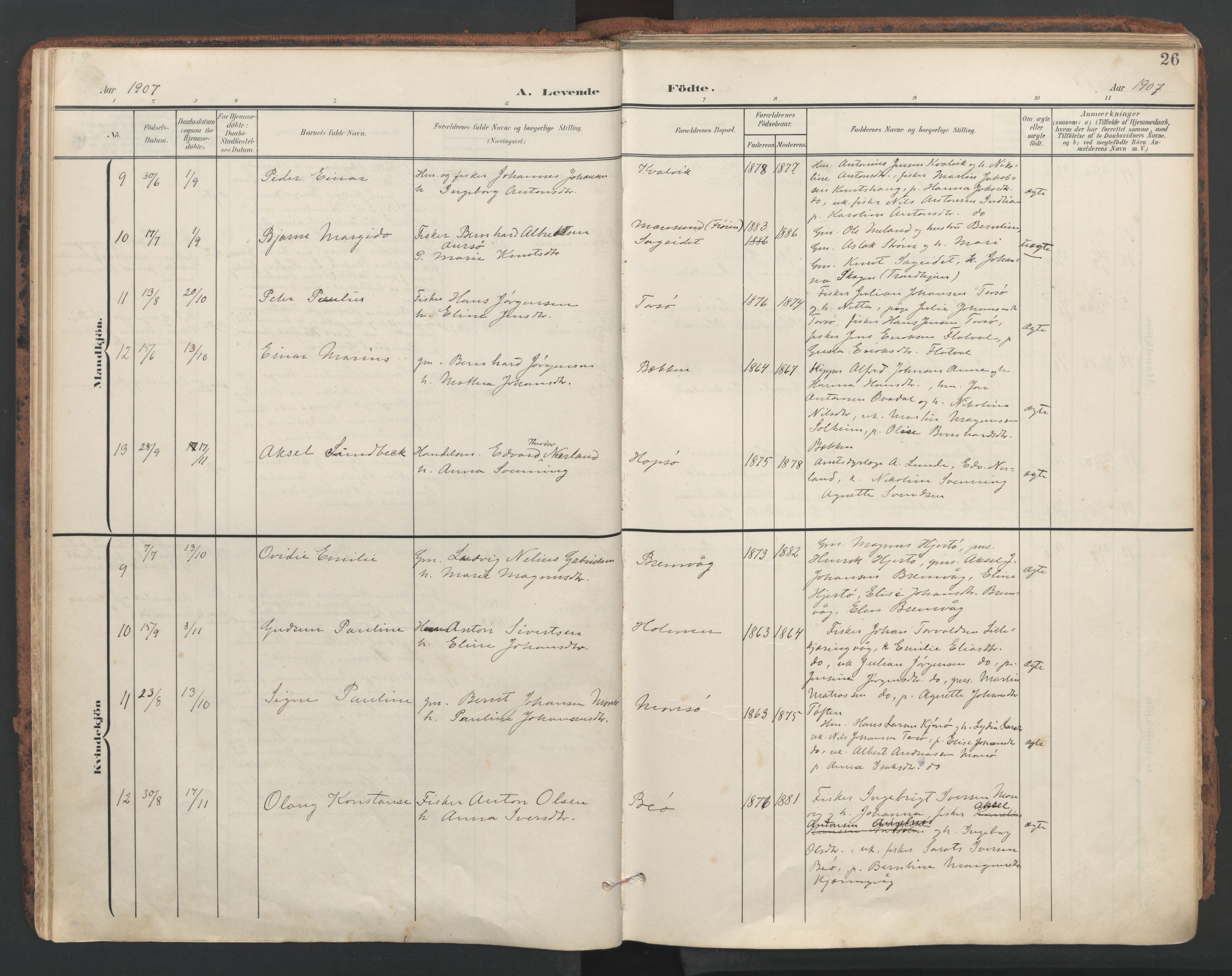 Ministerialprotokoller, klokkerbøker og fødselsregistre - Sør-Trøndelag, SAT/A-1456/634/L0537: Ministerialbok nr. 634A13, 1896-1922, s. 26