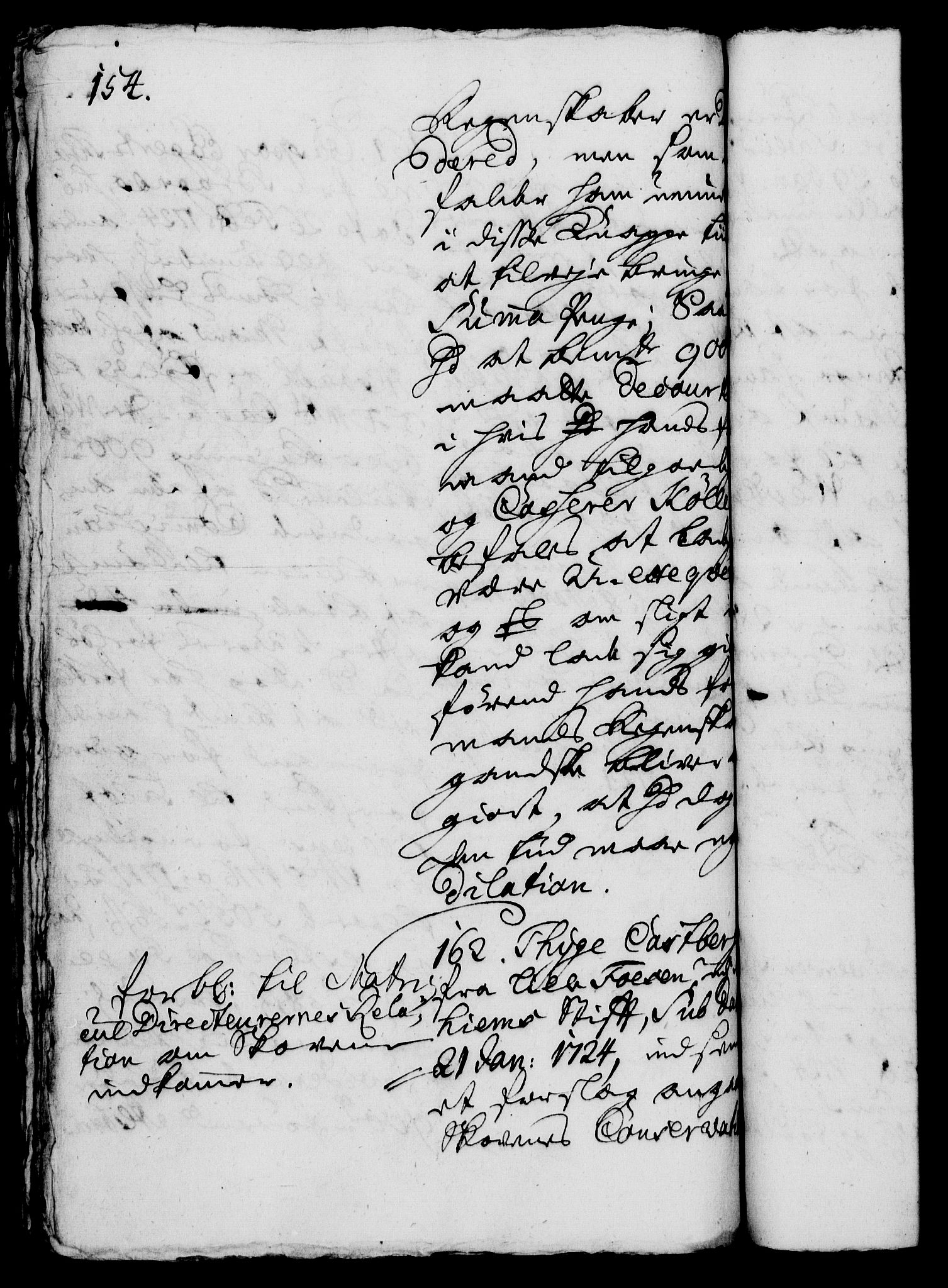 Rentekammeret, Kammerkanselliet, RA/EA-3111/G/Gh/Gha/L0006: Norsk ekstraktmemorialprotokoll (merket RK 53.51), 1723-1724, s. 154