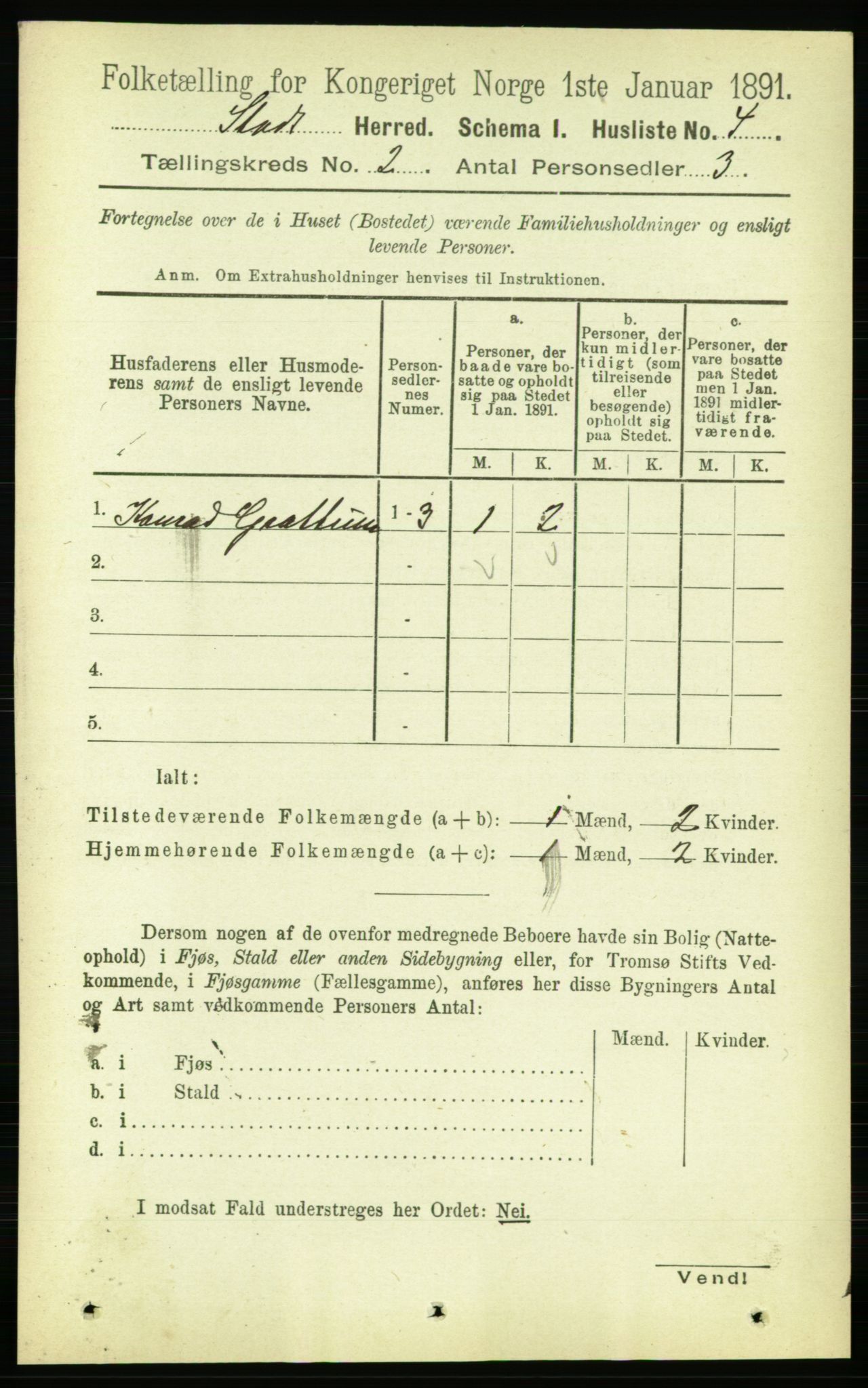 RA, Folketelling 1891 for 1734 Stod herred, 1891, s. 599