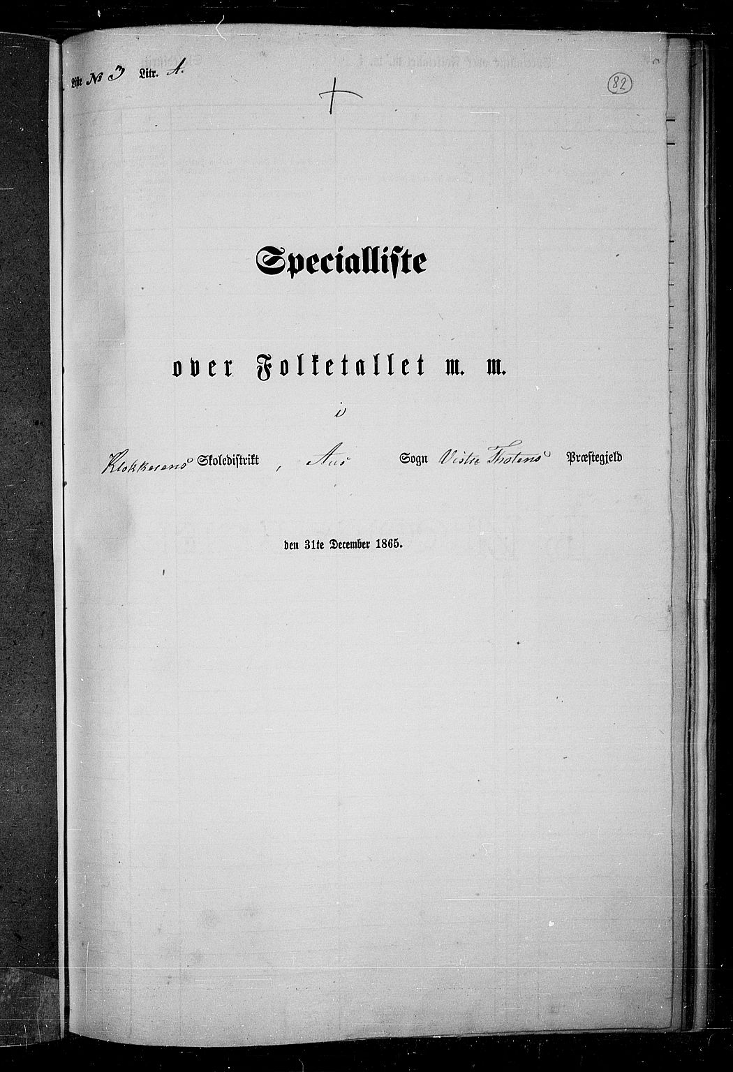 RA, Folketelling 1865 for 0529P Vestre Toten prestegjeld, 1865, s. 73